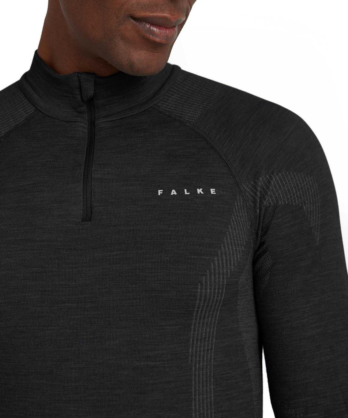 Falke Long sleeve shirt Wool-Tech Long Sleeve T-Shirts Herren Schwarz | 3594682-DK