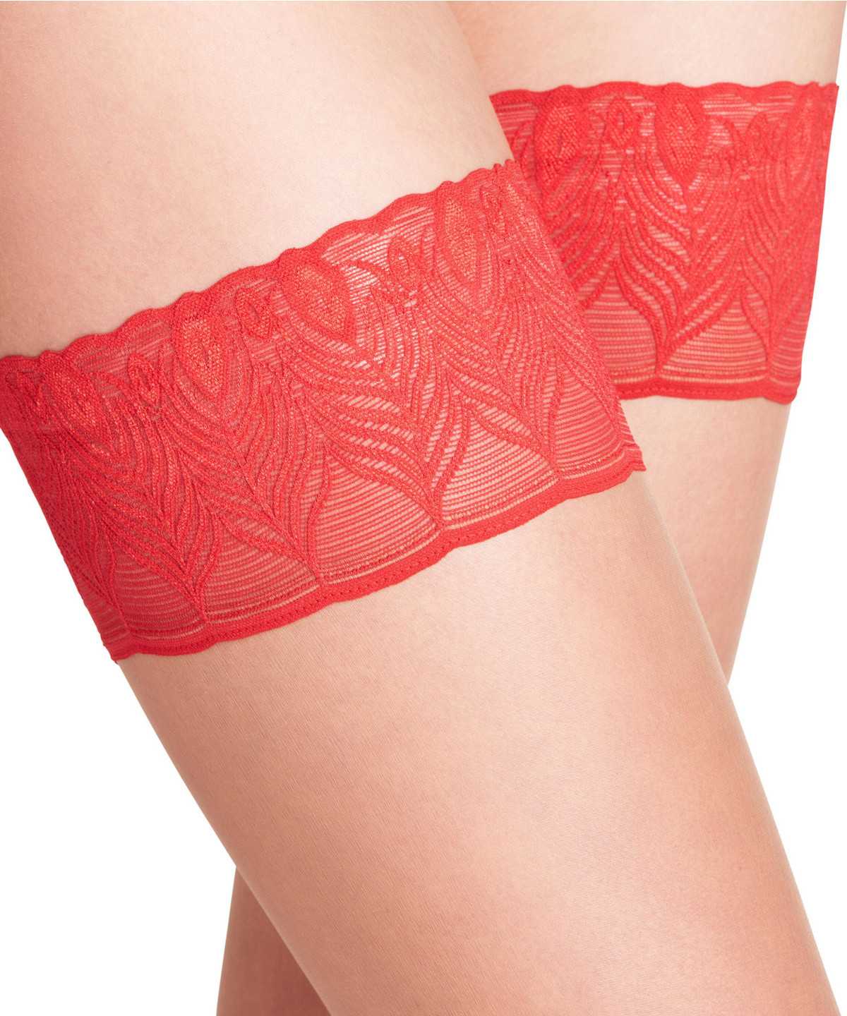 Falke Lunelle 8 DEN Stay-ups Thigh Highs Damen Rot | 7510264-SU