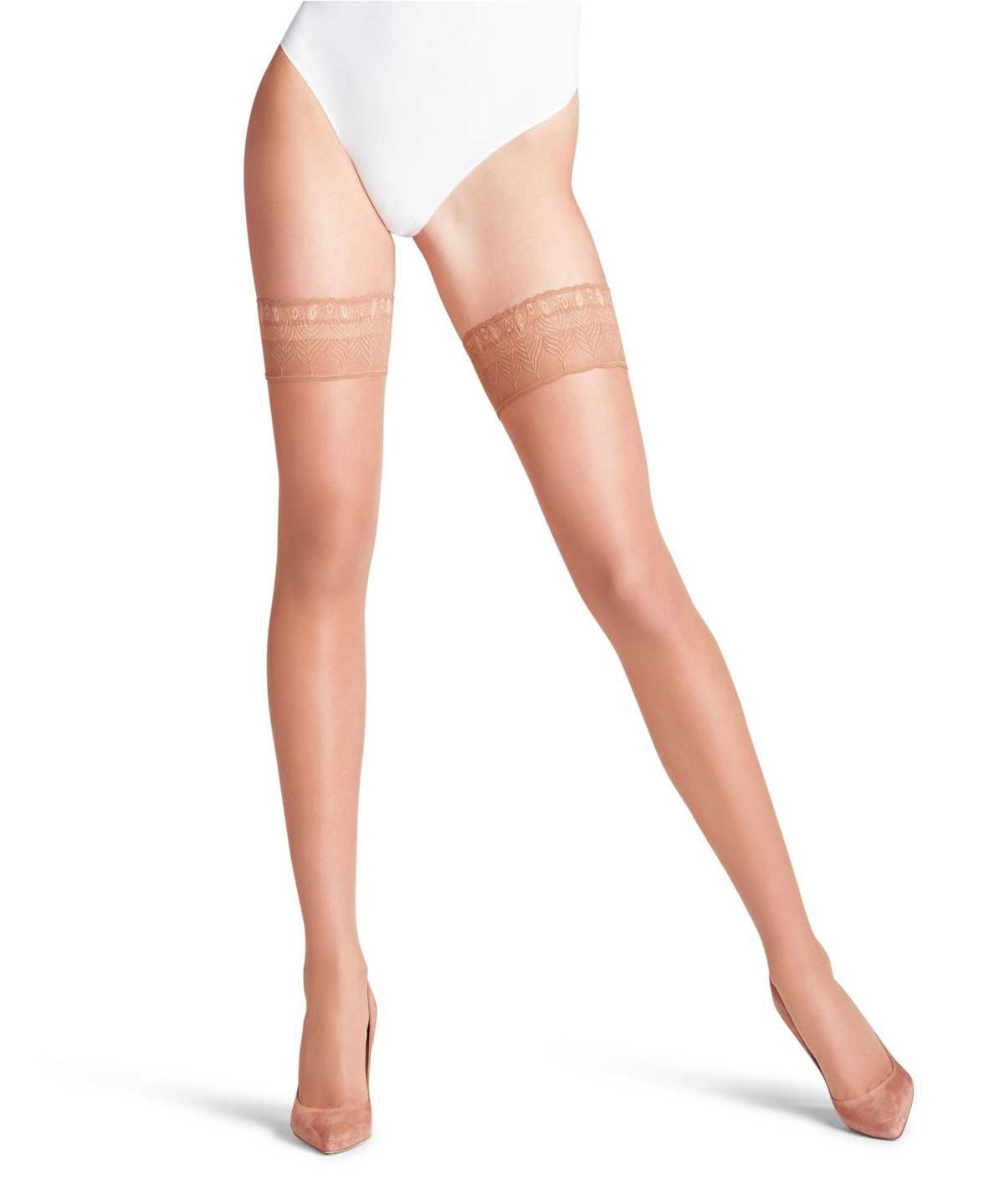 Falke Lunelle 8 DEN Stay-ups Thigh Highs Damen Beige | 9230756-BZ