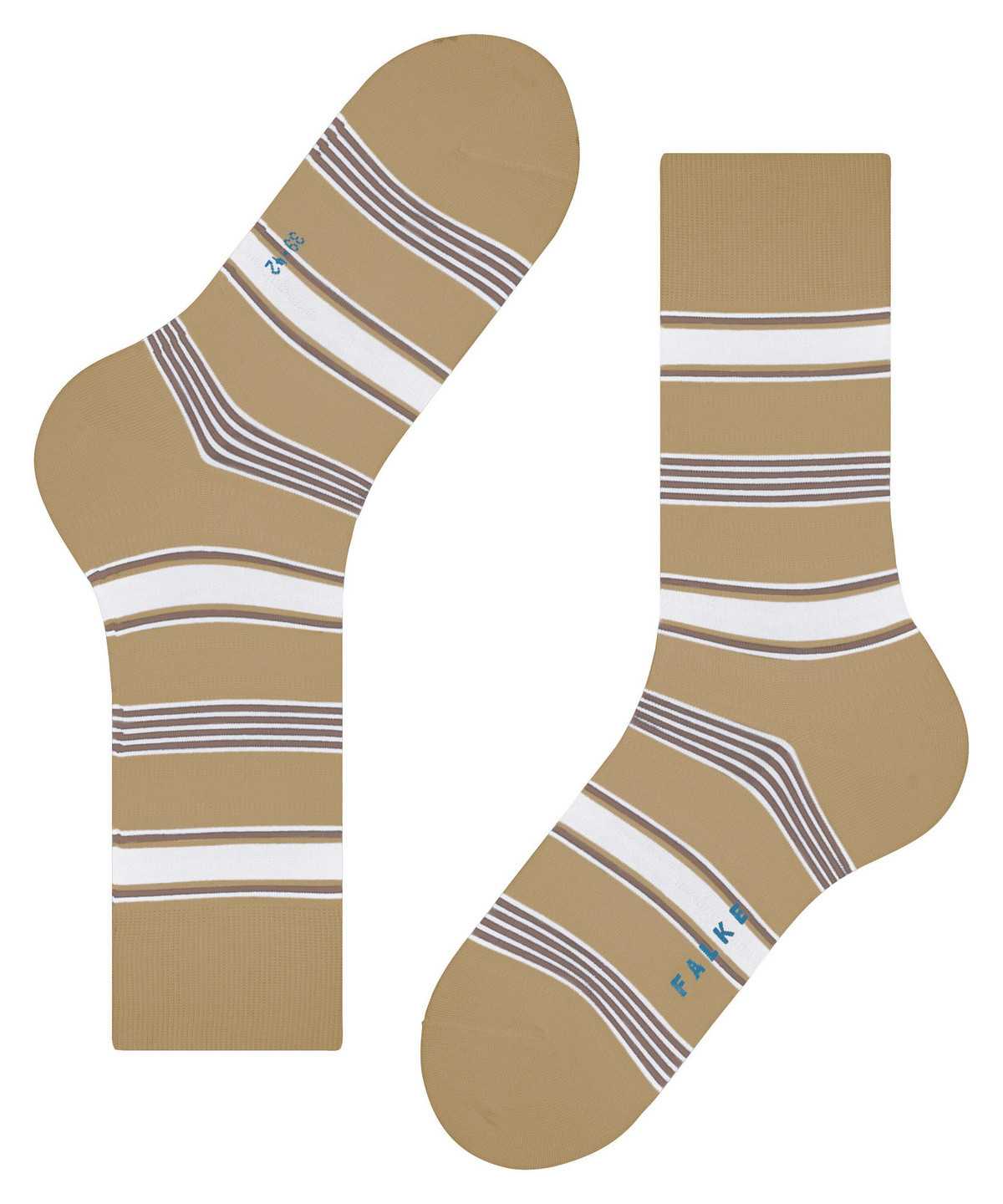 Falke Marina Stripe Socks Socken Herren Beige | 6417508-BJ