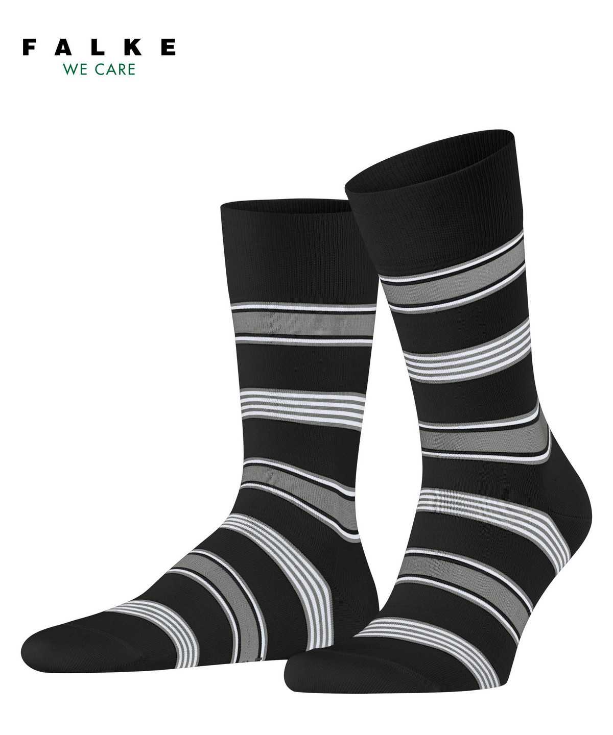 Falke Marina Stripe Socks Socken Herren Schwarz | 8276390-WK