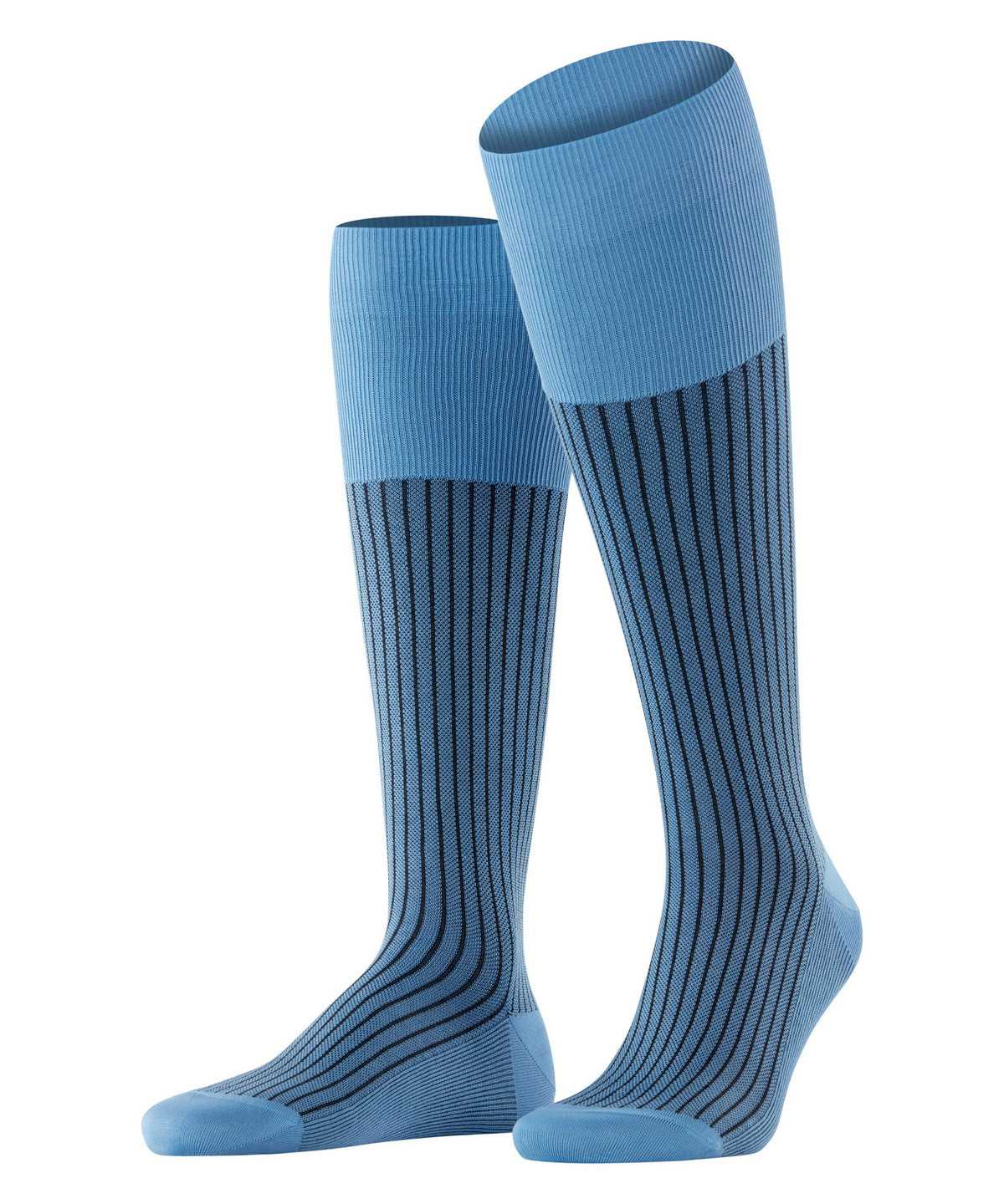 Falke Oxford Stripe Knee-high Socks Socken Herren Blau | 1438067-PY