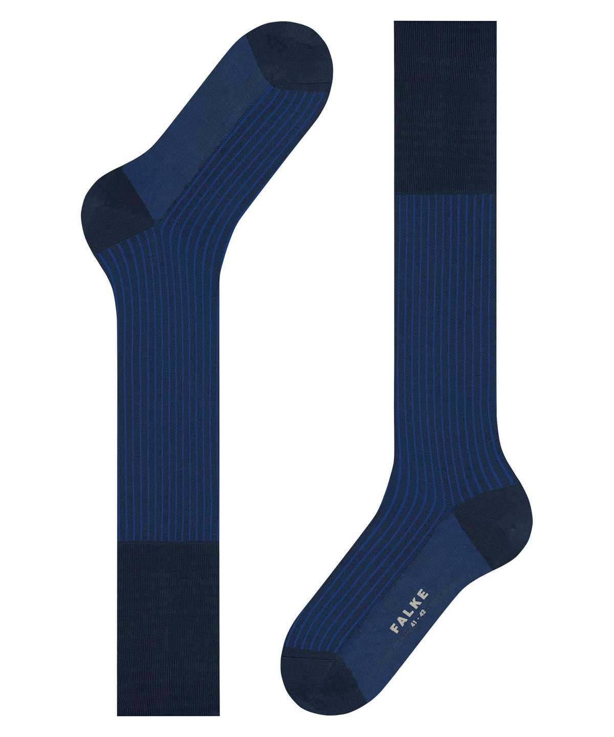 Falke Oxford Stripe Knee-high Socks Socken Herren Blau | 6348109-YH