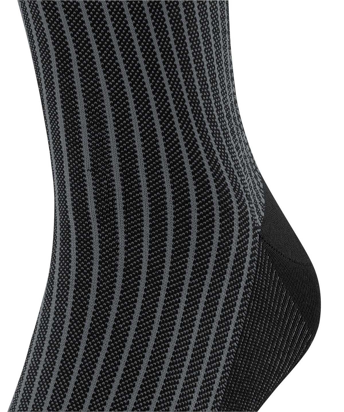 Falke Oxford Stripe Knee-high Socks Socken Herren Schwarz | 0192436-BO