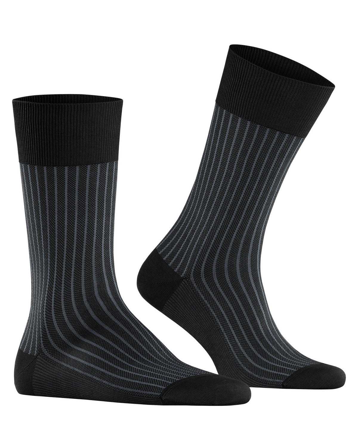 Falke Oxford Stripe Socks Socken Herren Schwarz | 2506473-LF