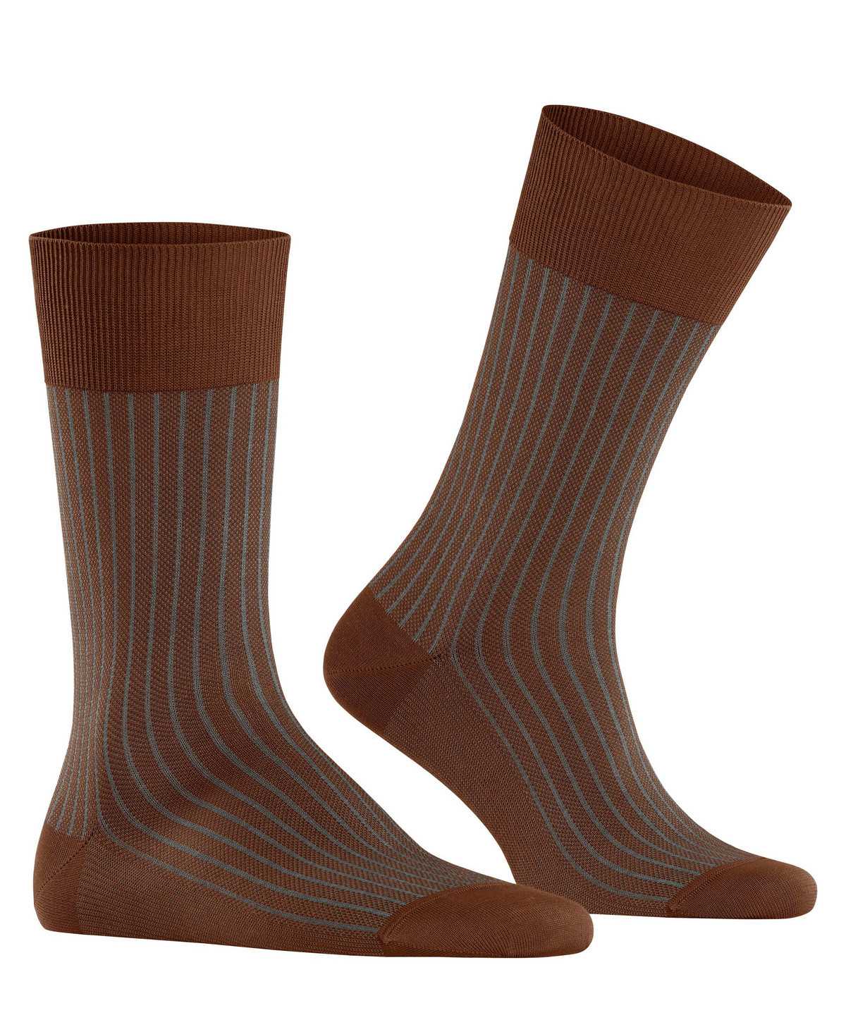 Falke Oxford Stripe Socks Socken Herren Braun | 9427058-LJ