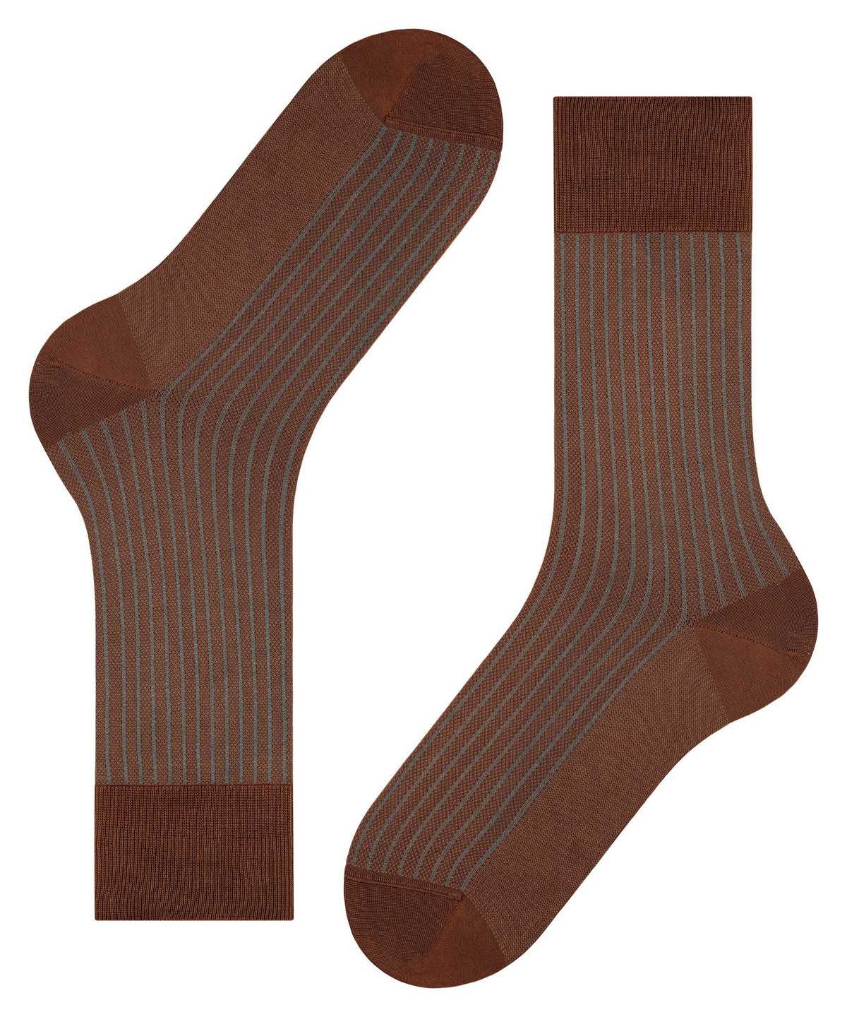 Falke Oxford Stripe Socks Socken Herren Braun | 9427058-LJ