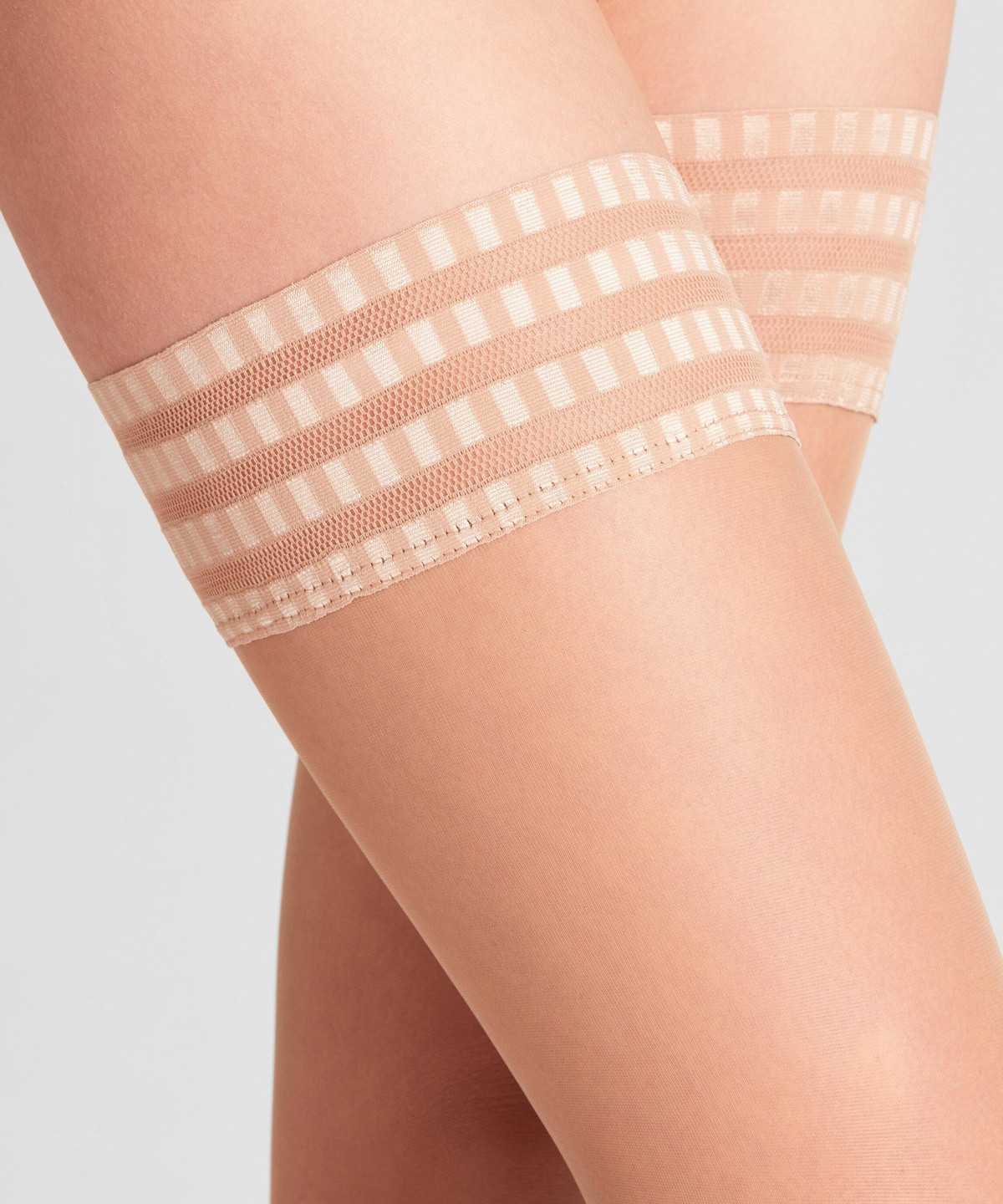 Falke Pure Matt 20 DEN Stay-ups Thigh Highs Damen Beige | 6359142-YM