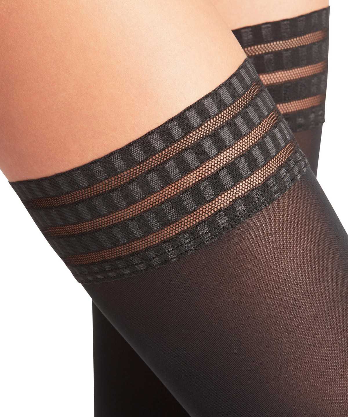 Falke Pure Matt 50 DEN Stay-ups Thigh Highs Damen Schwarz | 8023145-KB