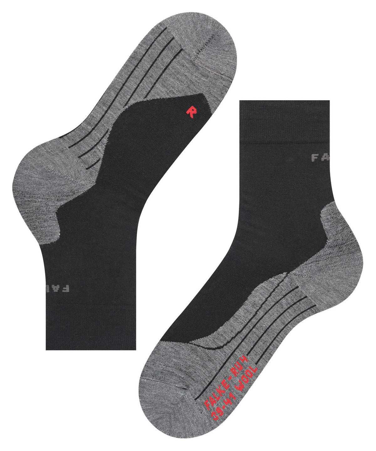 Falke RU4 Endurance Wool Running Socks Socken Herren Schwarz | 7598013-LB