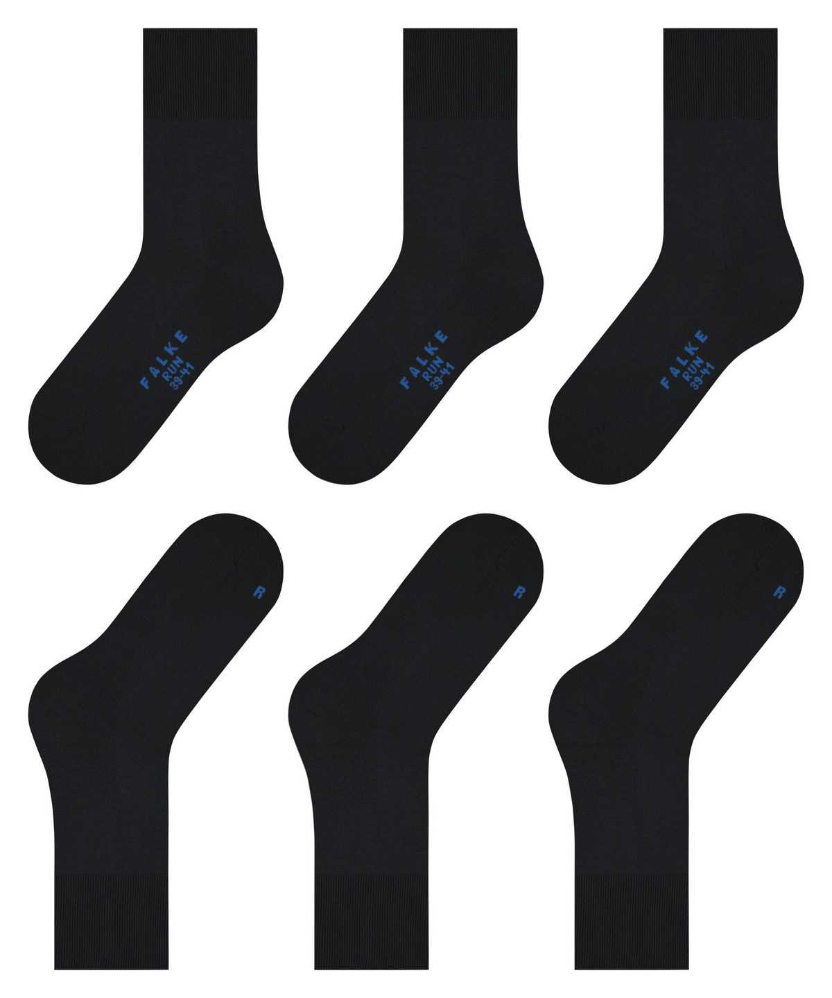 Falke Run 3-Pack Socks Socken Damen Schwarz | 5410726-LG