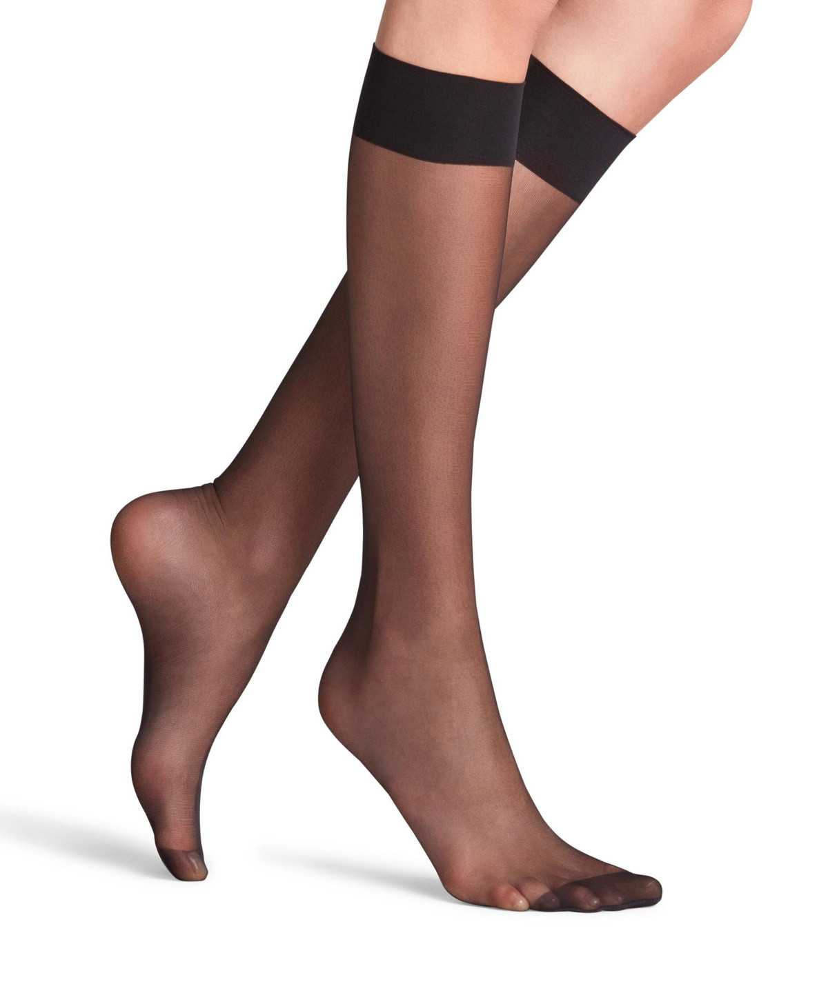 Falke Seidenglatt 15 DEN Knee-high Socks Socken Damen Schwarz | 0187639-OD