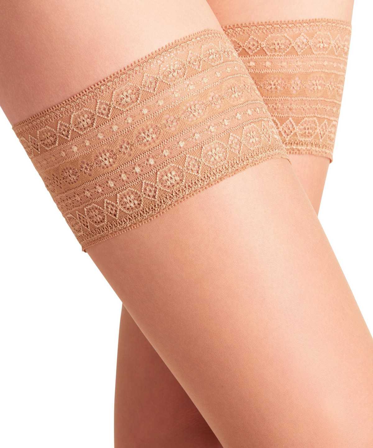 Falke Seidenglatt 15 DEN Stay-ups Thigh Highs Damen Beige | 9261053-MT