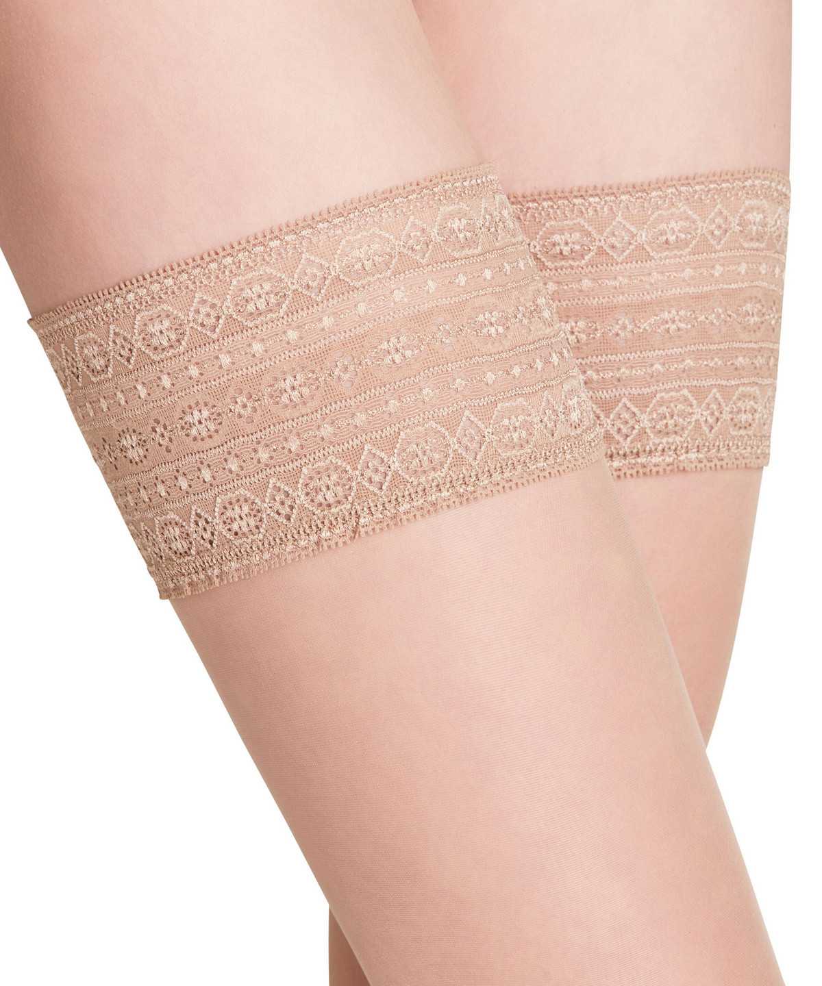 Falke Seidenglatt 15 DEN Stay-ups Thigh Highs Damen Beige | 9523876-EO