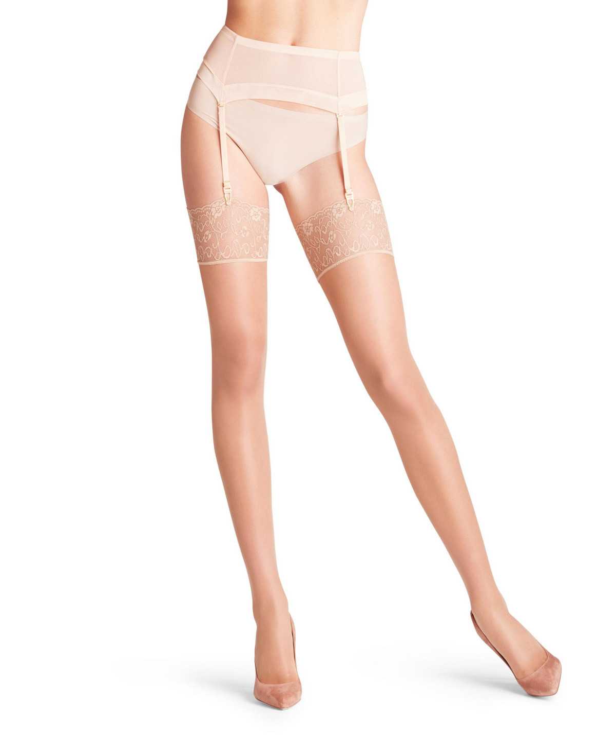 Falke Seidenglatt 15 DEN Stockings Thigh Highs Damen Beige | 3645910-RU