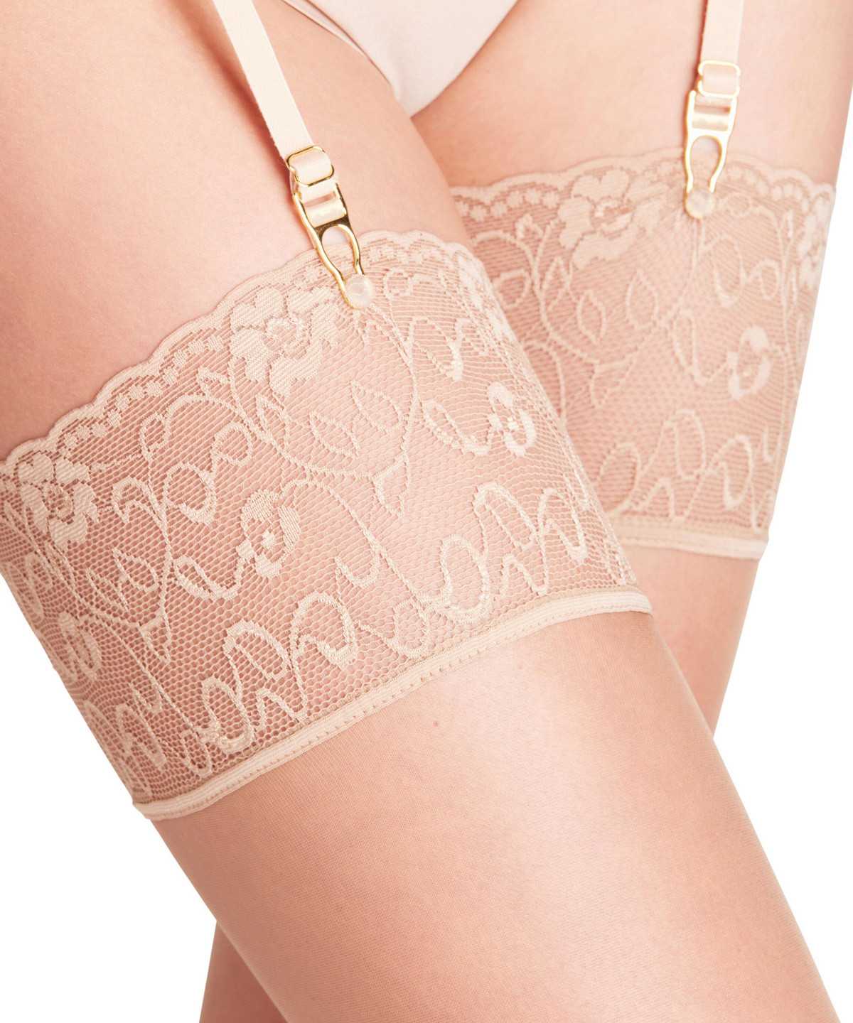 Falke Seidenglatt 15 DEN Stockings Thigh Highs Damen Beige | 3645910-RU