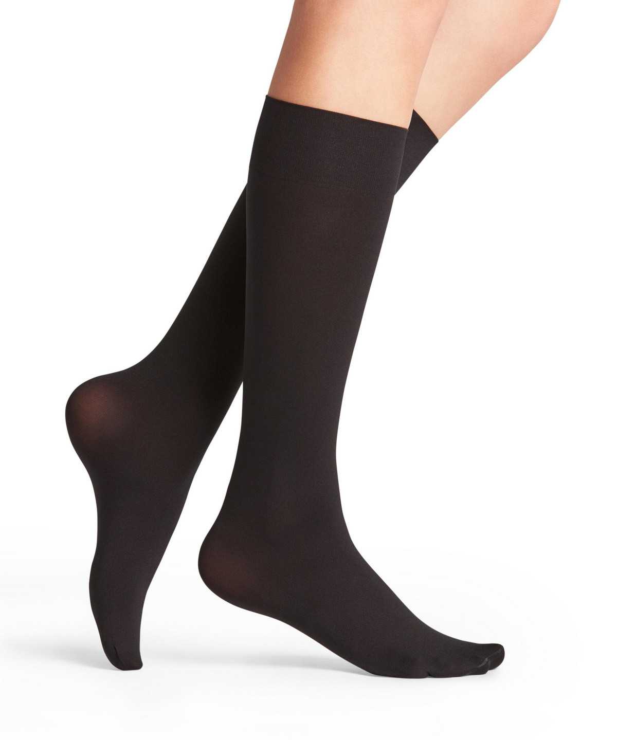 Falke Seidenglatt 40 DEN Knee-high Socks Socken Damen Schwarz | 4873062-UB