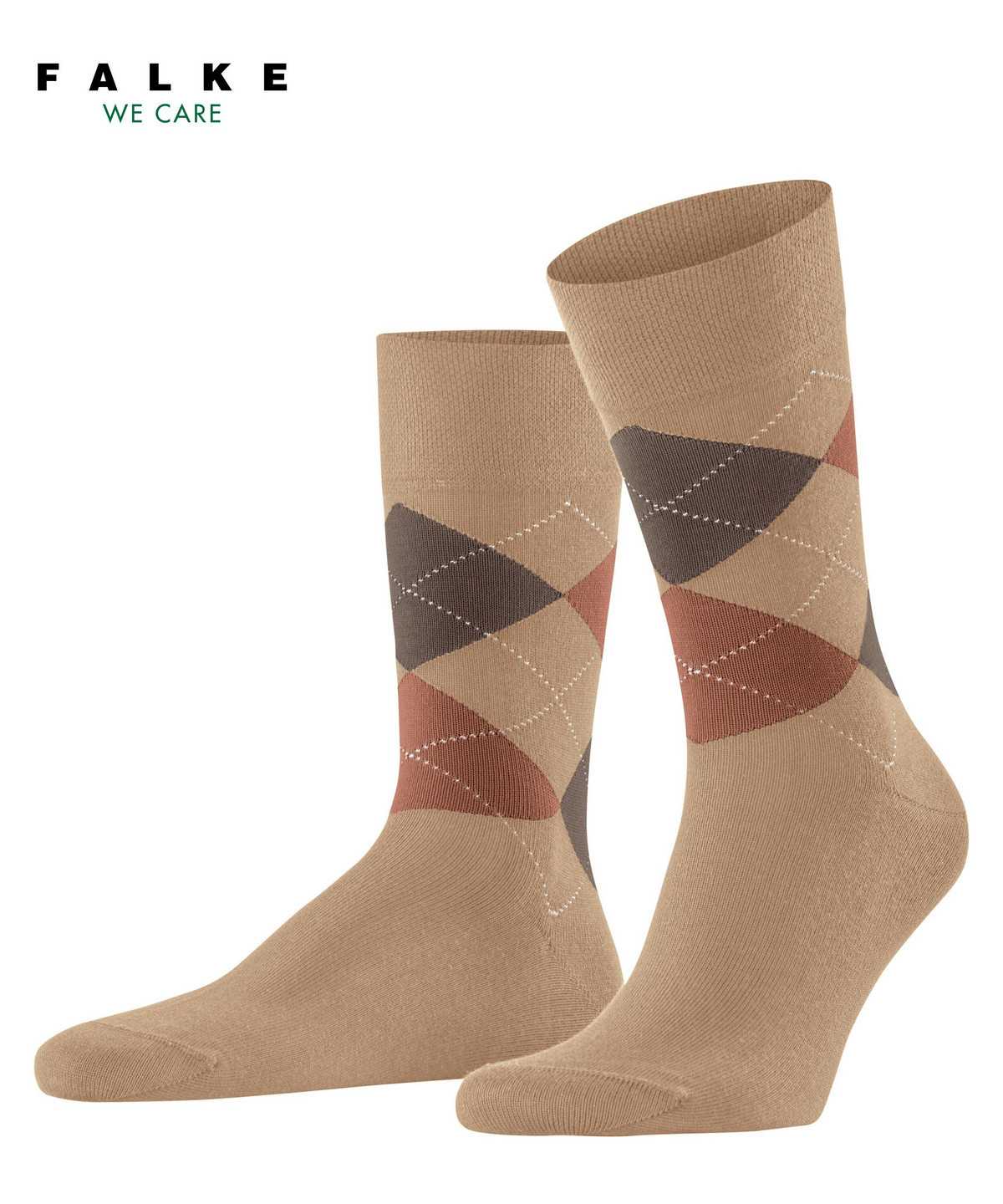 Falke Sensitive Argyle Socks Socken Herren Beige | 1390874-ZS