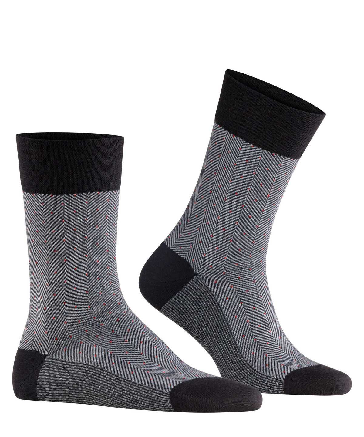 Falke Sensitive Herringbone Socks Socken Herren Schwarz | 1809372-UM