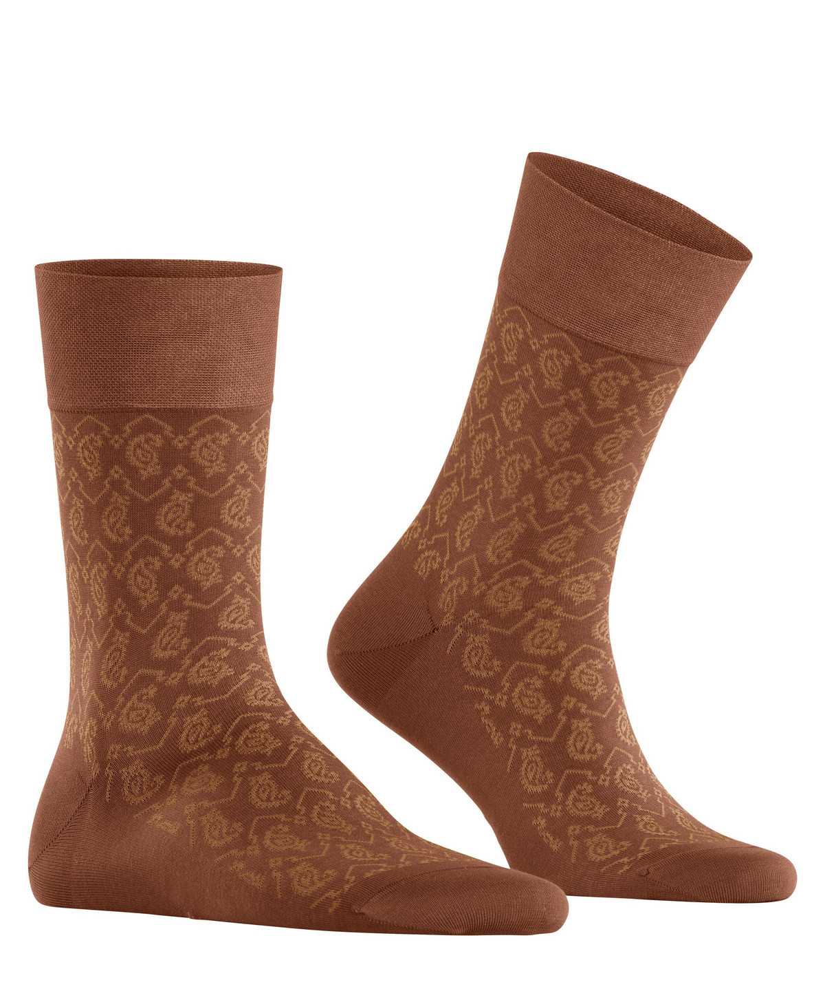 Falke Sensitive Indian Tie Pattern Socks Socken Herren Braun | 7302145-UX