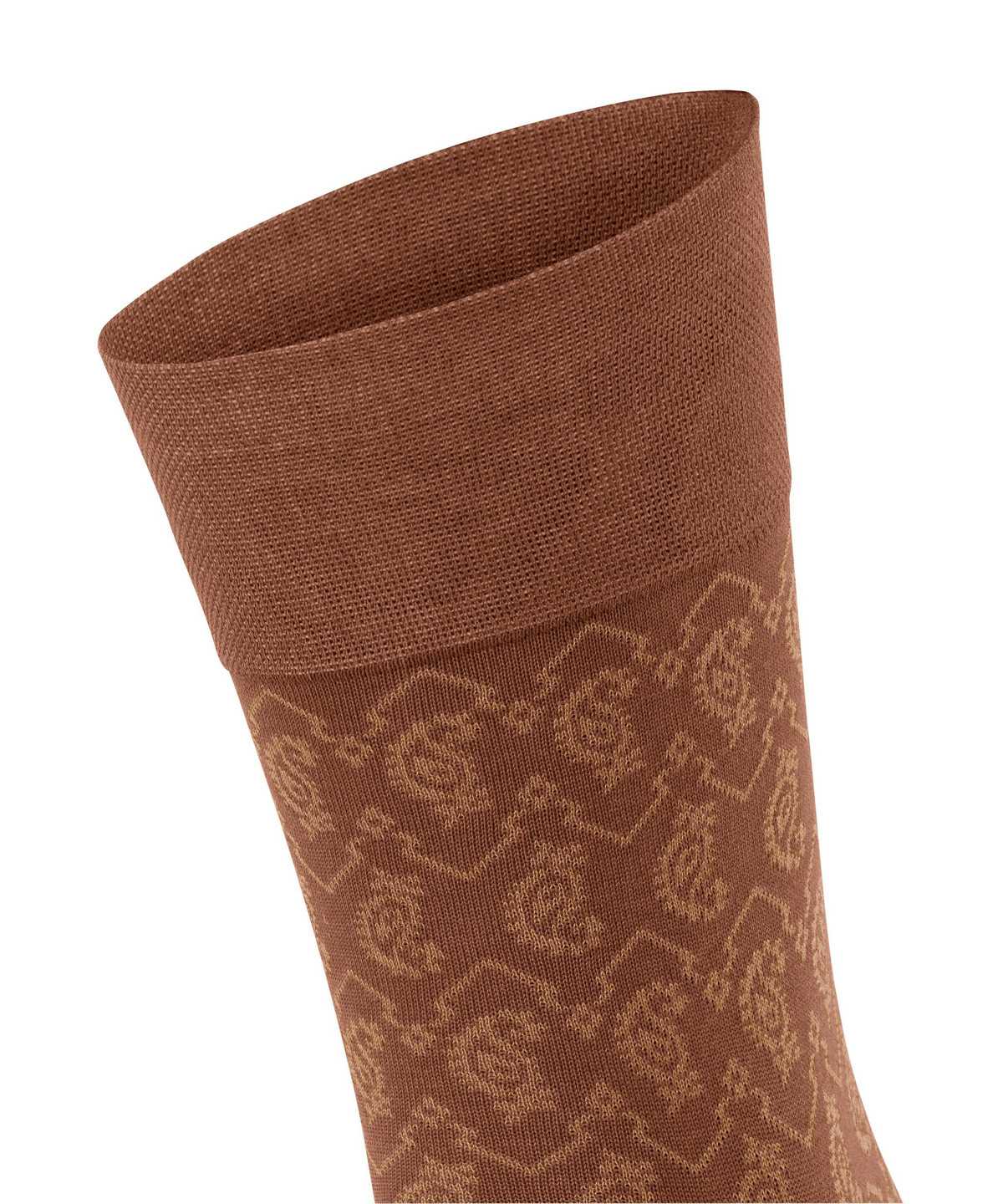 Falke Sensitive Indian Tie Pattern Socks Socken Herren Braun | 7302145-UX