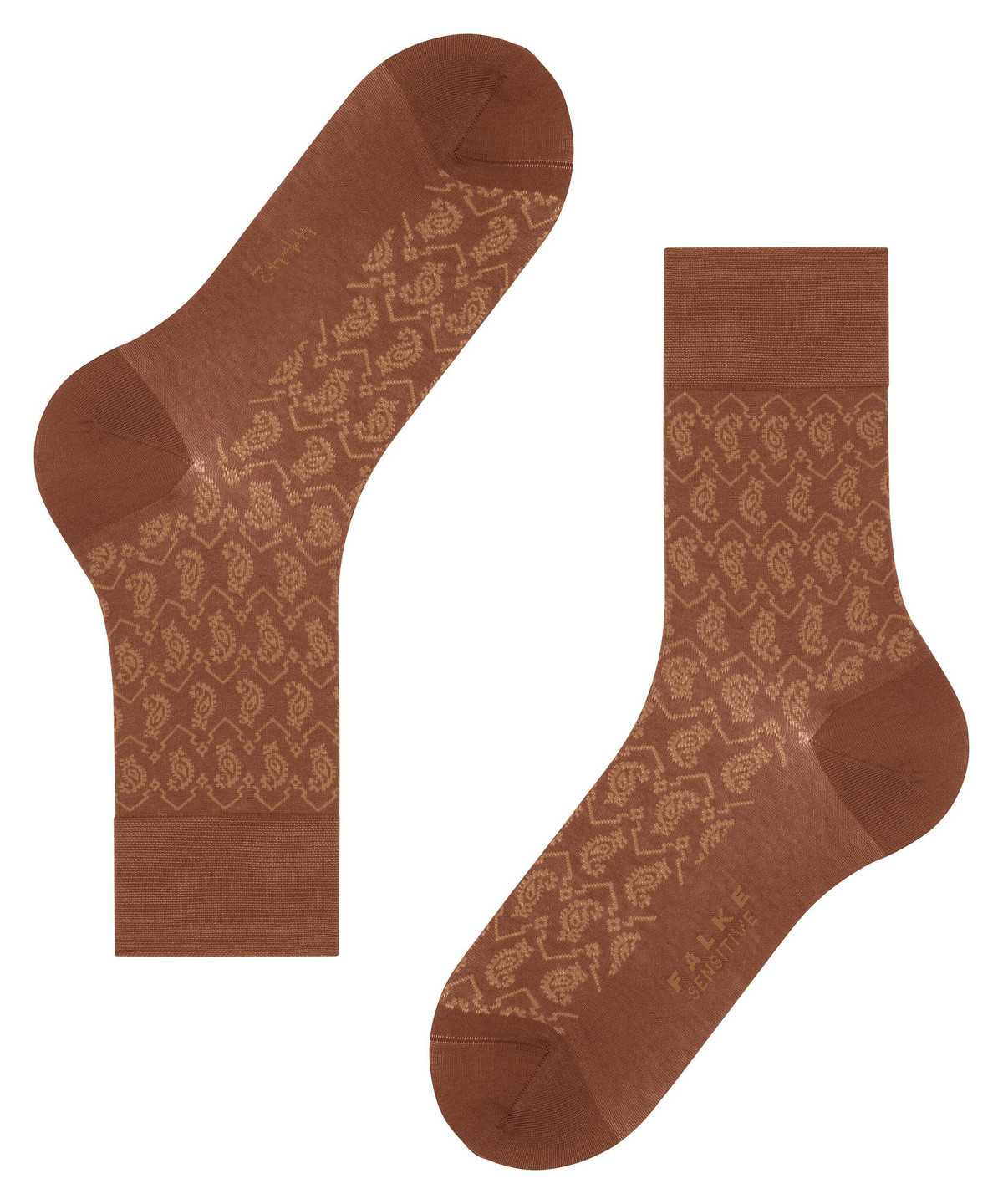 Falke Sensitive Indian Tie Pattern Socks Socken Herren Braun | 7302145-UX