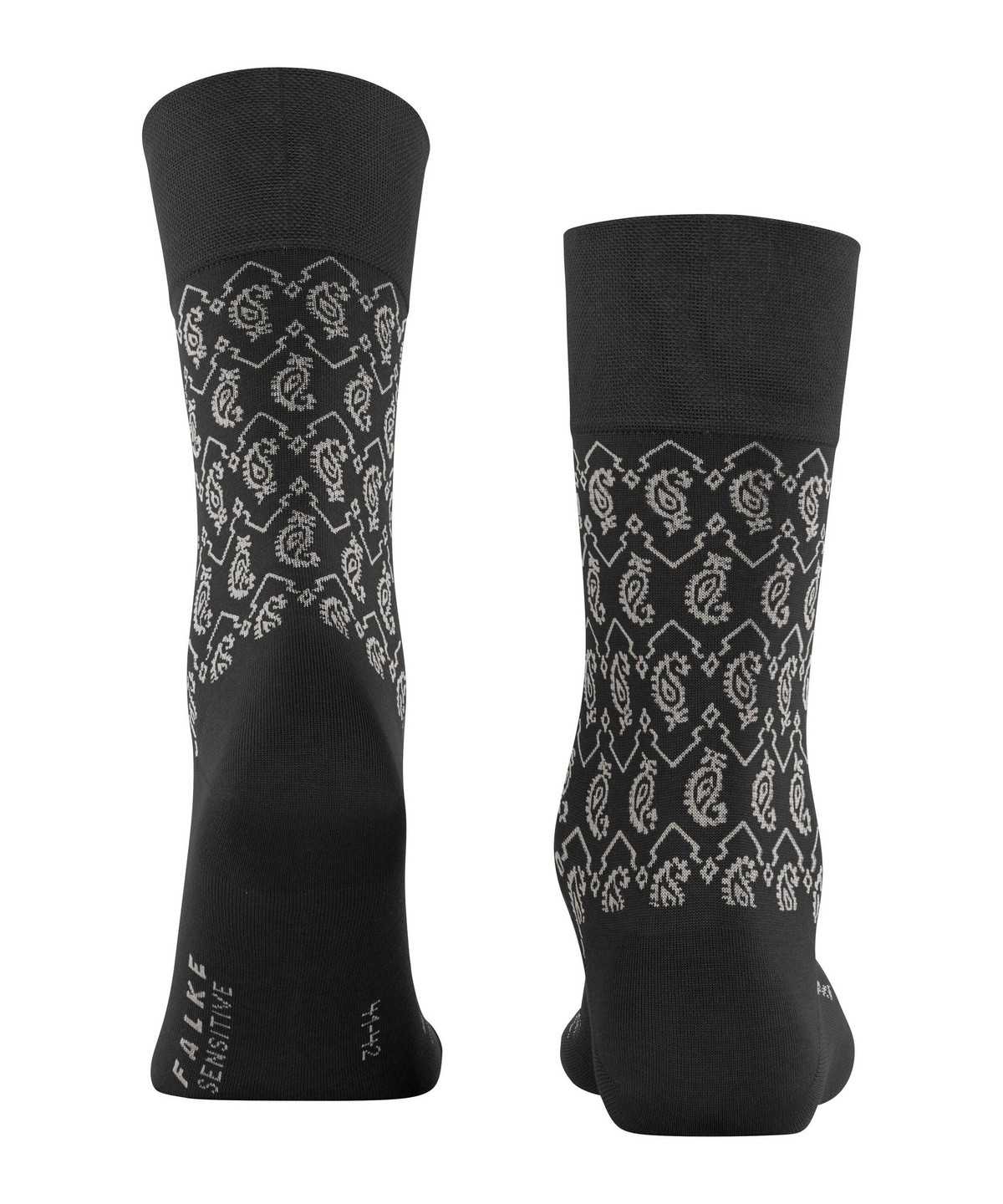 Falke Sensitive Indian Tie Pattern Socks Socken Herren Schwarz | 8016932-MV