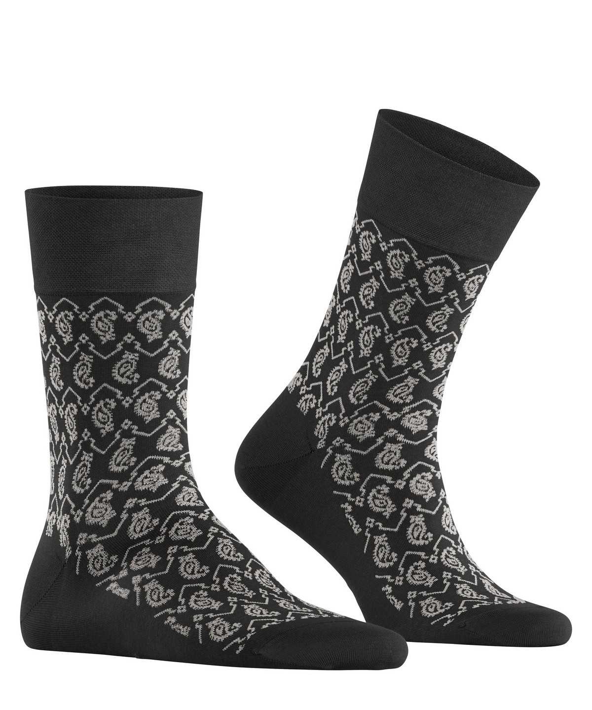 Falke Sensitive Indian Tie Pattern Socks Socken Herren Schwarz | 8016932-MV