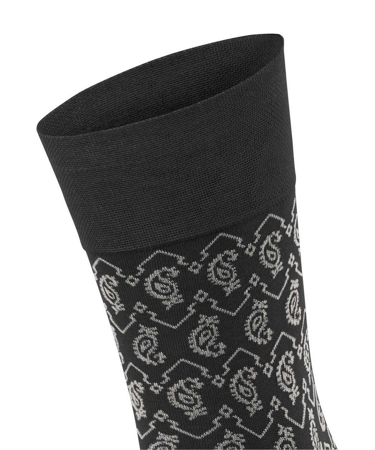 Falke Sensitive Indian Tie Pattern Socks Socken Herren Schwarz | 8016932-MV