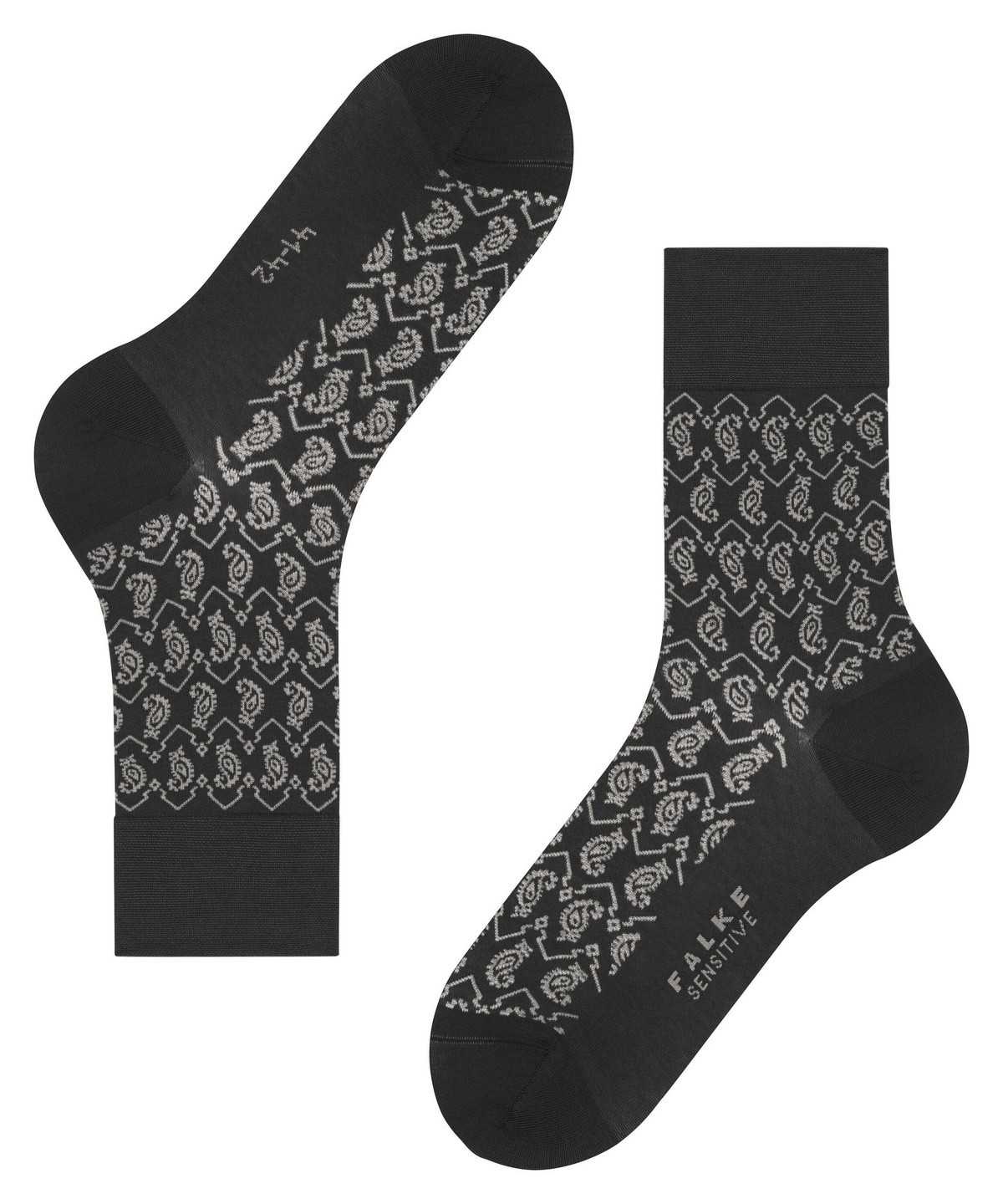 Falke Sensitive Indian Tie Pattern Socks Socken Herren Schwarz | 8016932-MV