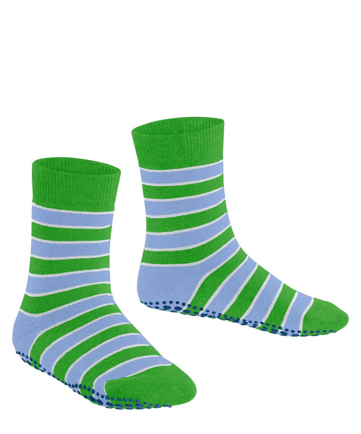 Falke Simple Stripes House socks Socken Kinder Grün | 7806129-WH