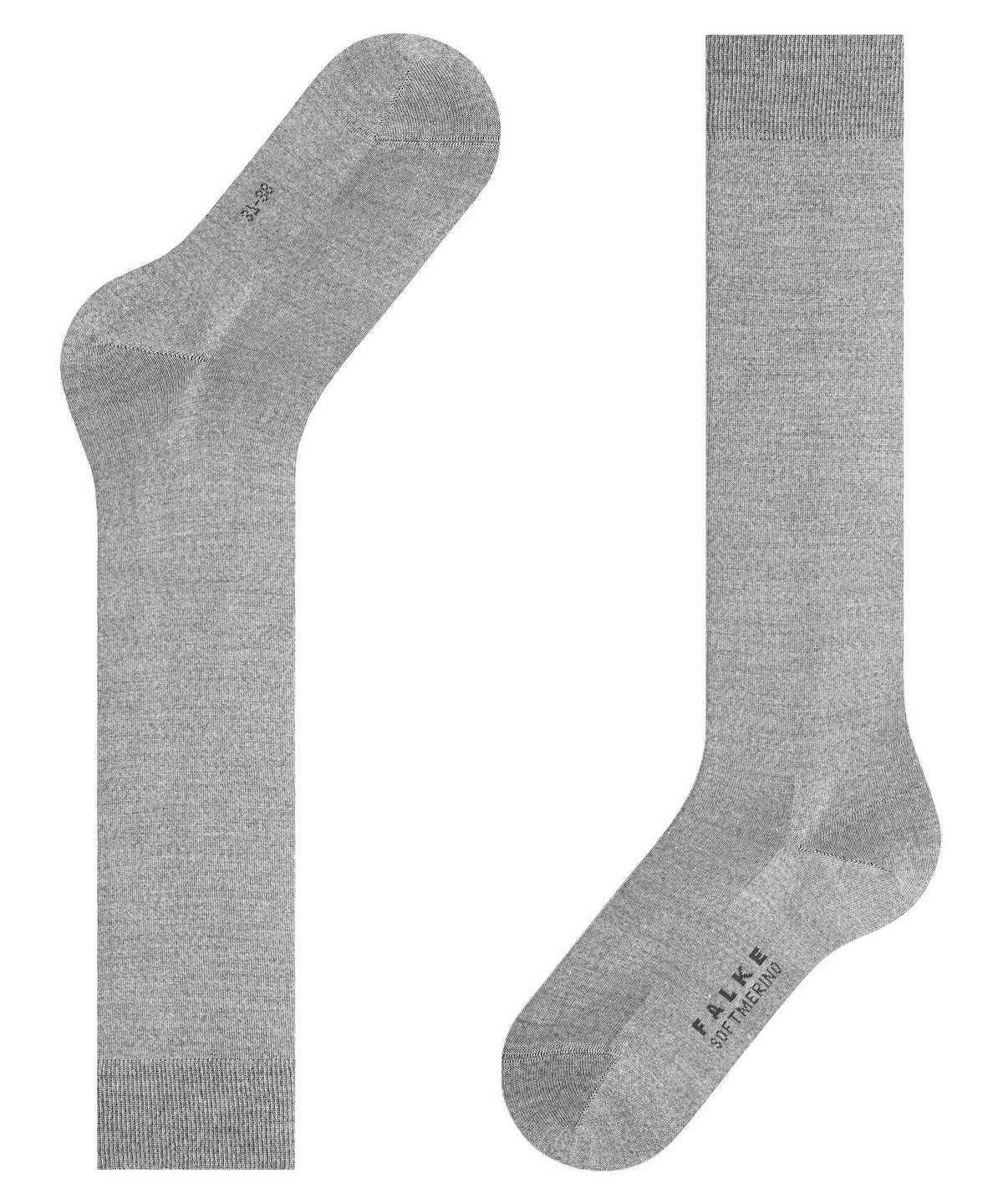 Falke Softmerino Knee-high Socks Socken Damen Grau | 3584096-OC