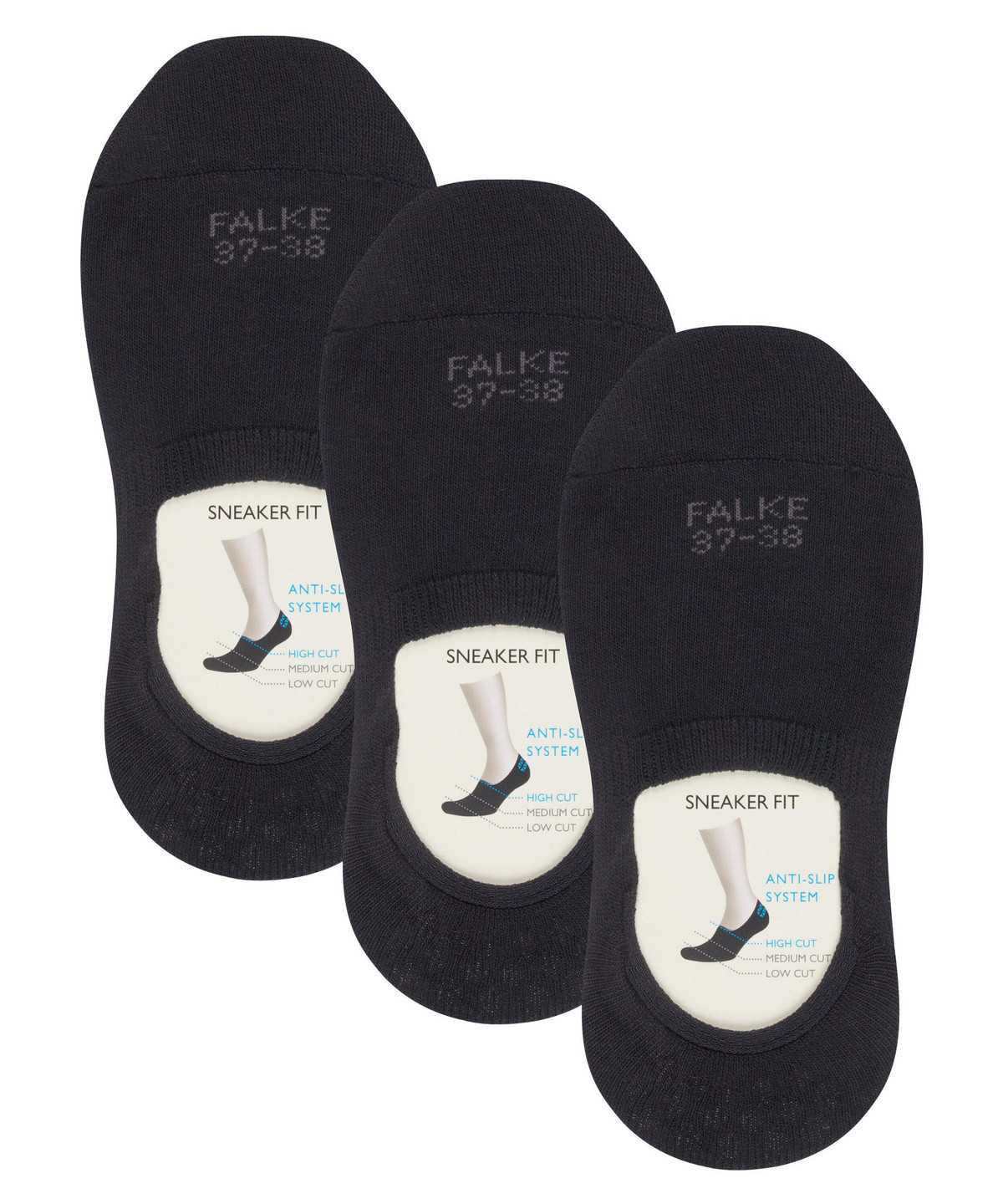 Falke Step 3-Pack Invisibles No Show Socks Damen Schwarz | 3512094-EP