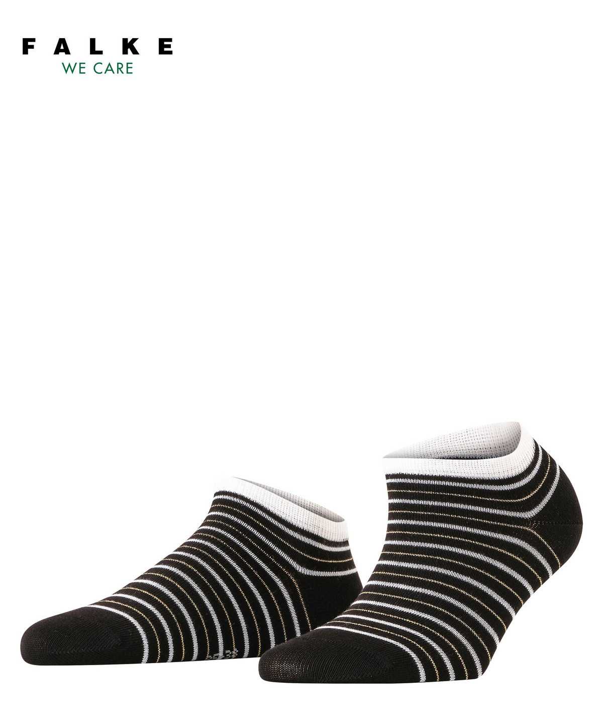 Falke Stripe Shimmer Sneaker Socks Socken Damen Schwarz | 4216703-WZ