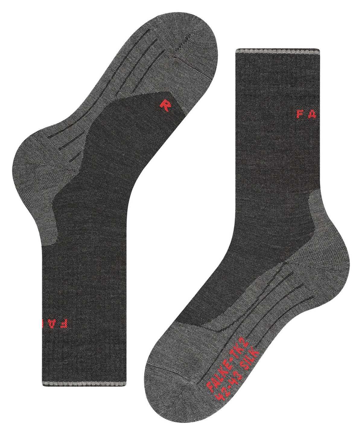 Falke TK2 Explore Wool Silk Trekking Socks Socken Herren Grau | 0719654-ZS