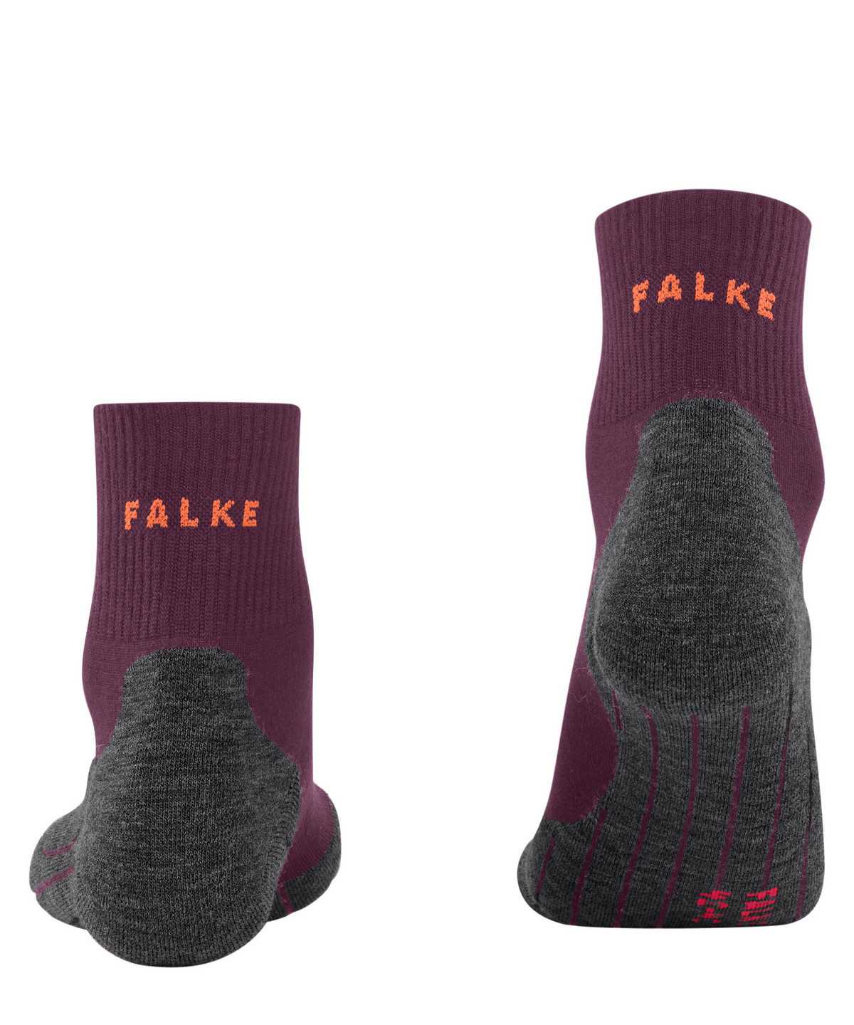 Falke TK5 Wander Wool Short Trekking Short sock Sports Socks Damen Rot | 3654807-WZ