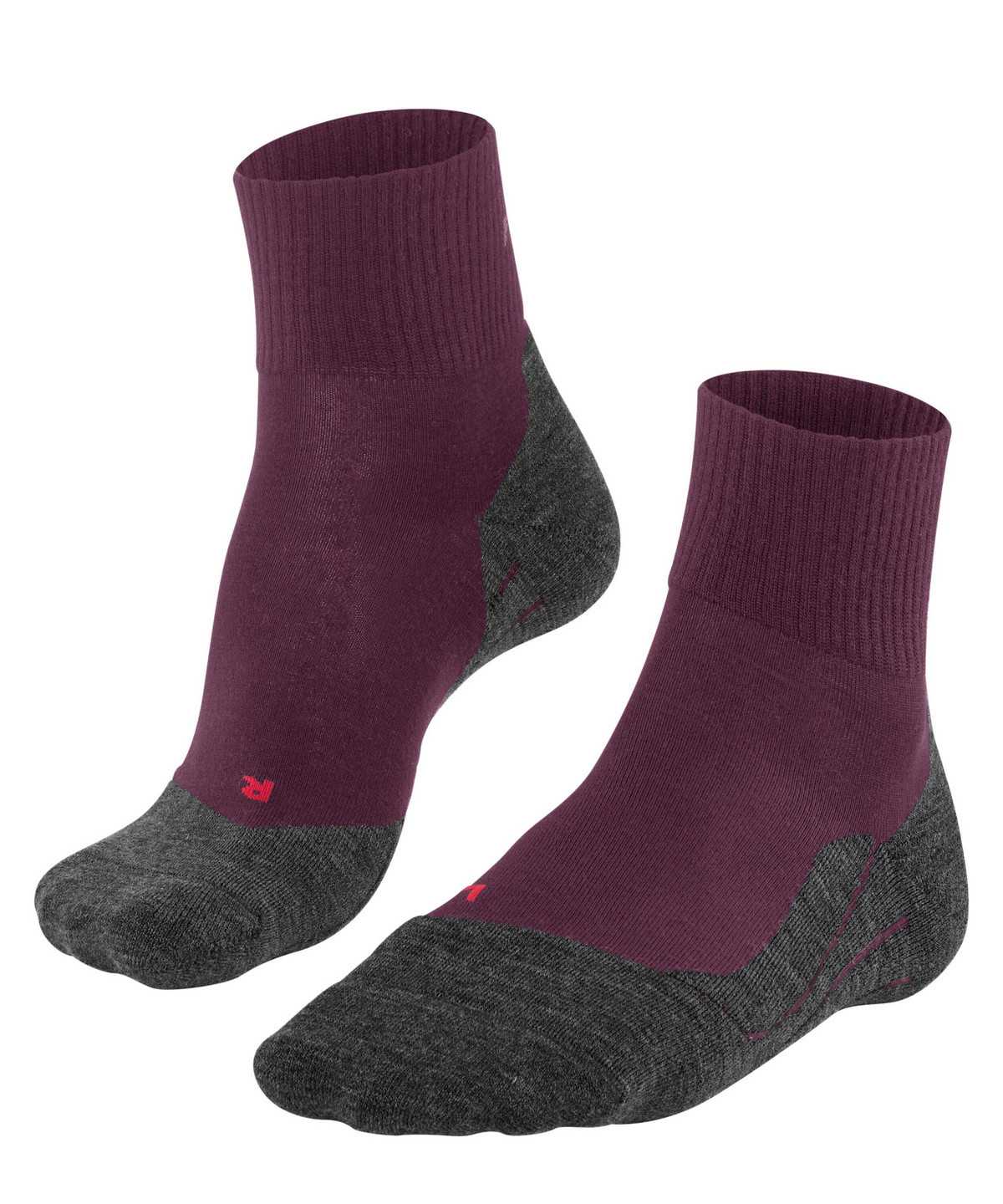 Falke TK5 Wander Wool Short Trekking Short sock Sports Socks Damen Rot | 3654807-WZ