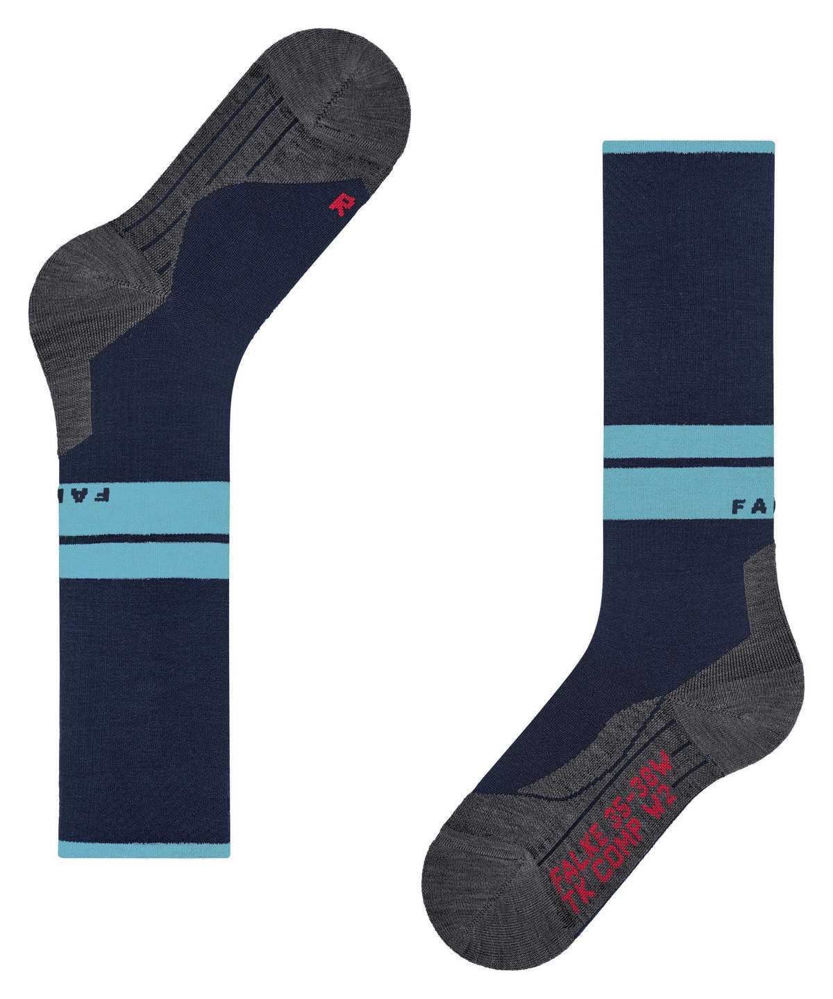 Falke TK Compression Energy Trekking Knee-high Socks Socken Herren Blau | 3057169-YB