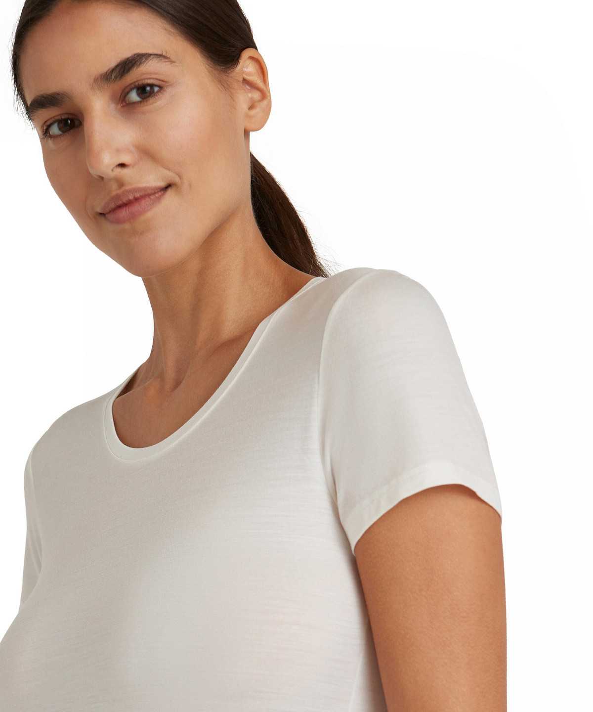 Falke T-Shirt Round-neck Daily ClimaWool Hemd Damen Weiß | 3476519-IQ