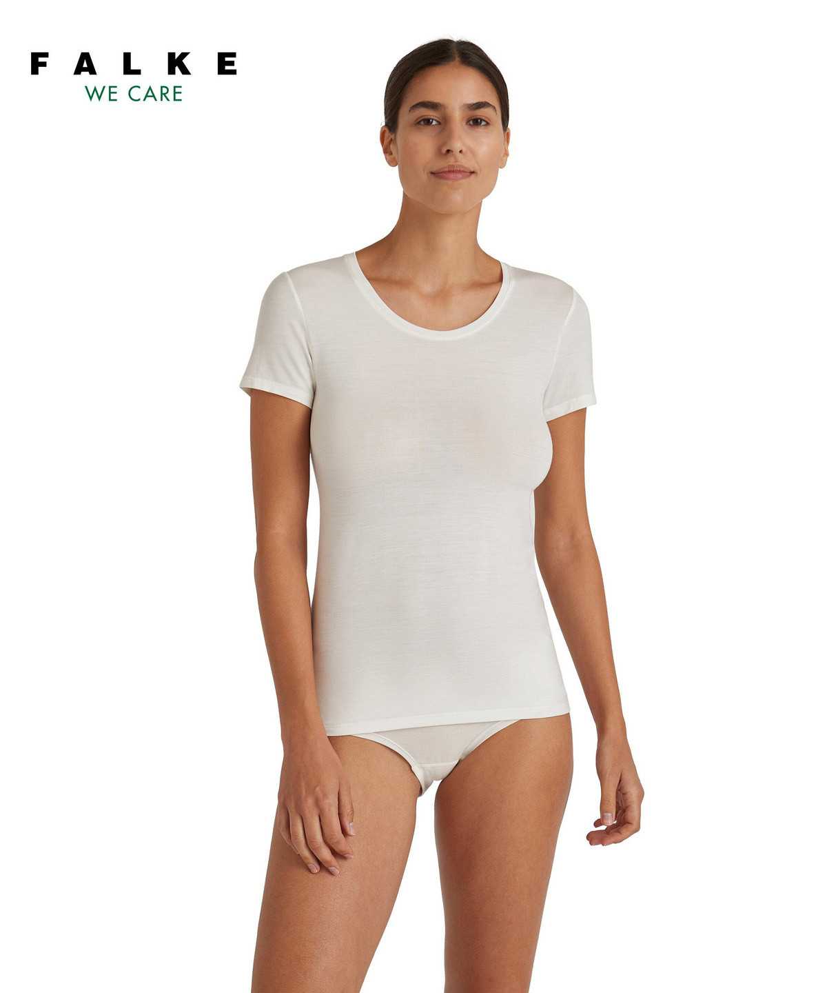 Falke T-Shirt Round-neck Daily ClimaWool Hemd Damen Weiß | 3476519-IQ