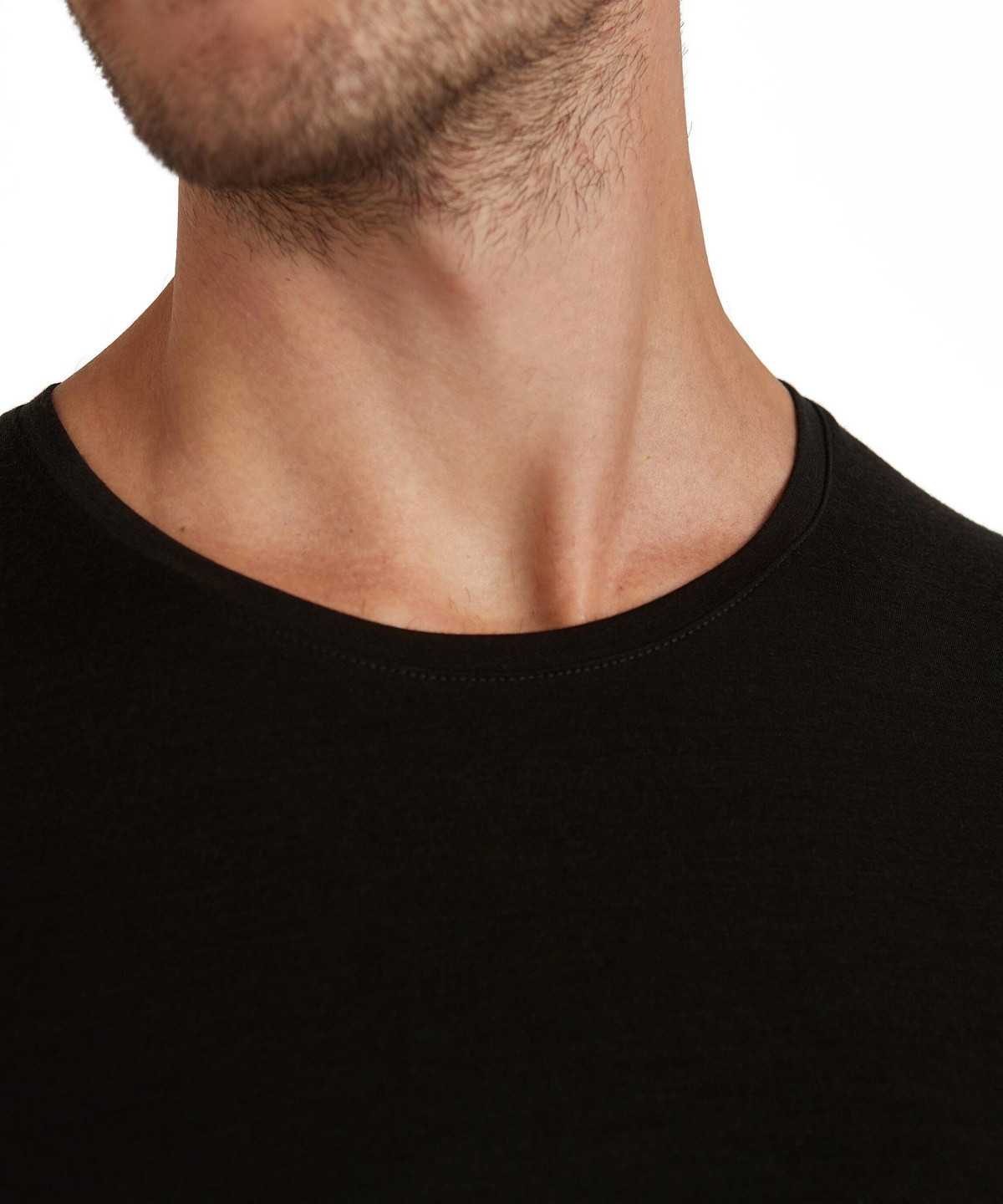 Falke T-Shirt Round-neck Daily ClimaWool Kurzarmhemd Herren Schwarz | 5237689-SI