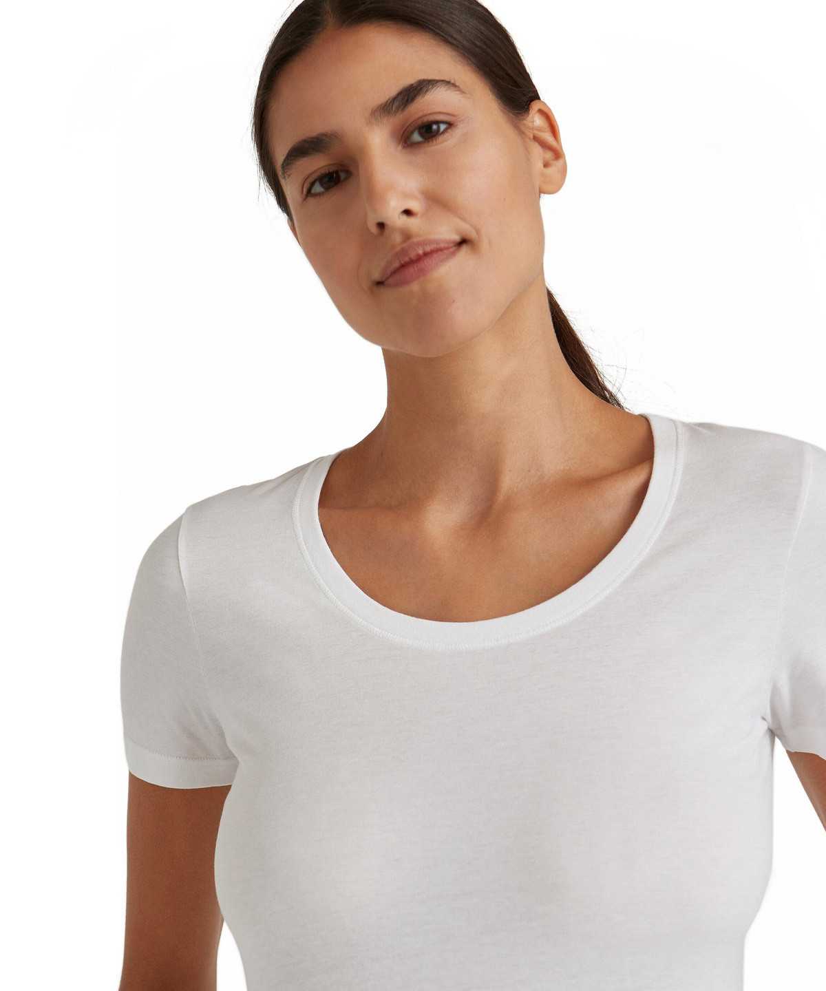 Falke T-Shirt Round-neck Daily Natural Hemd Damen Weiß | 9406321-HX