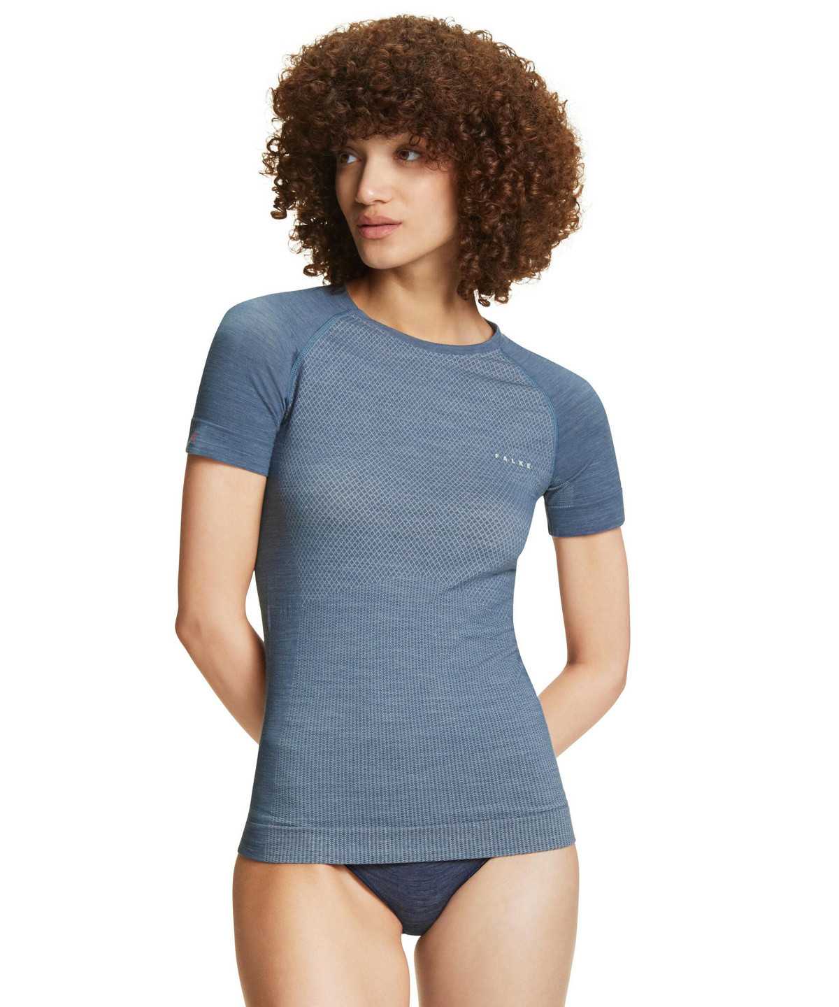 Falke T-Shirt Wool-Tech Light Kurzarmhemd Damen Blau | 5413298-PO