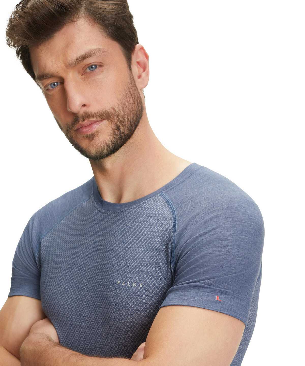 Falke T-Shirt Wool-Tech Light Kurzarmhemd Herren Blau | 1054928-LD