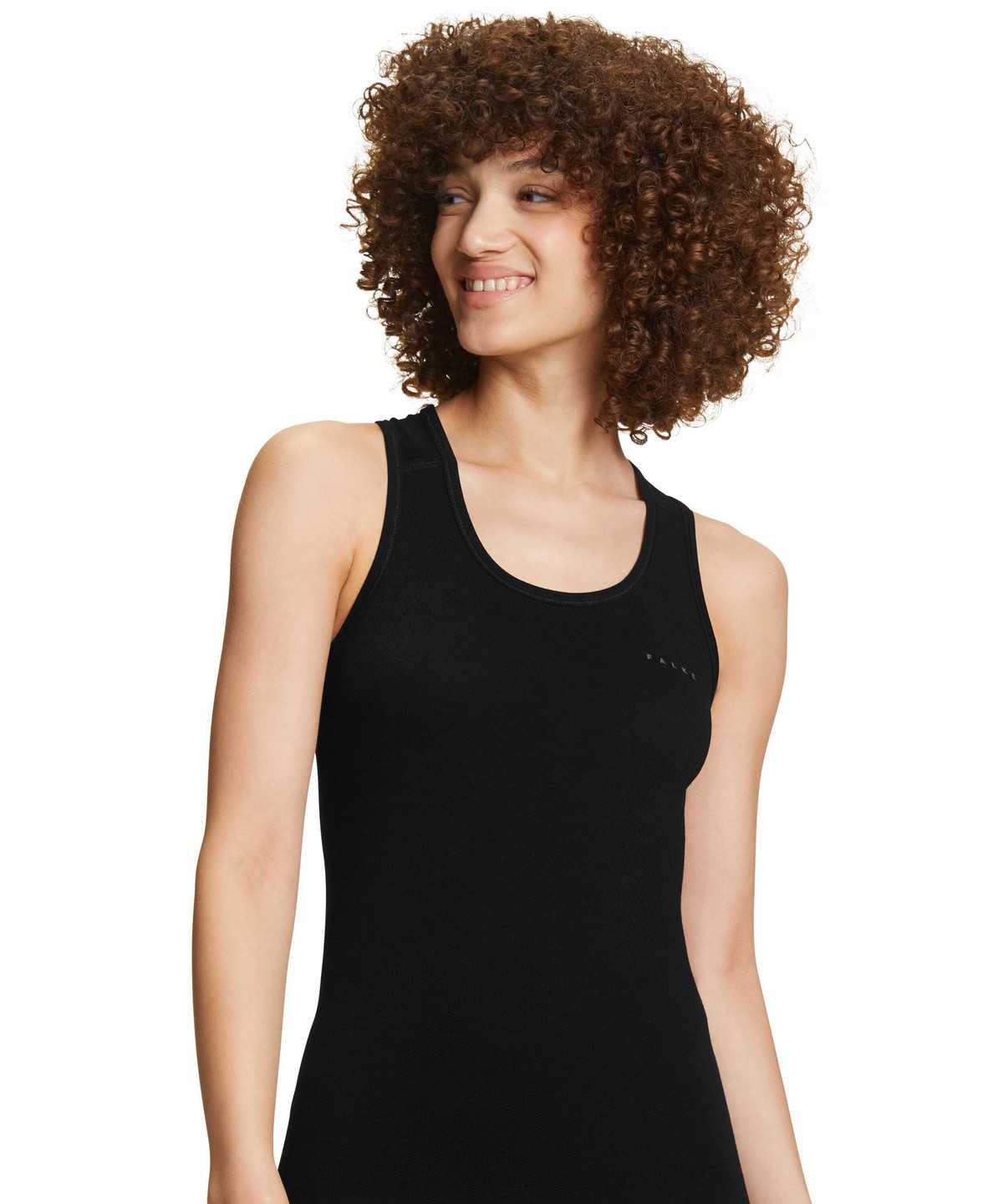 Falke Tanktop Wool-Tech Light Kurzarmhemd Damen Schwarz | 9483052-UF