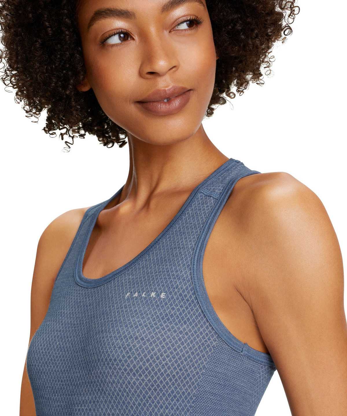 Falke Tanktop Wool-Tech Light Kurzarmhemd Damen Blau | 4710528-TX