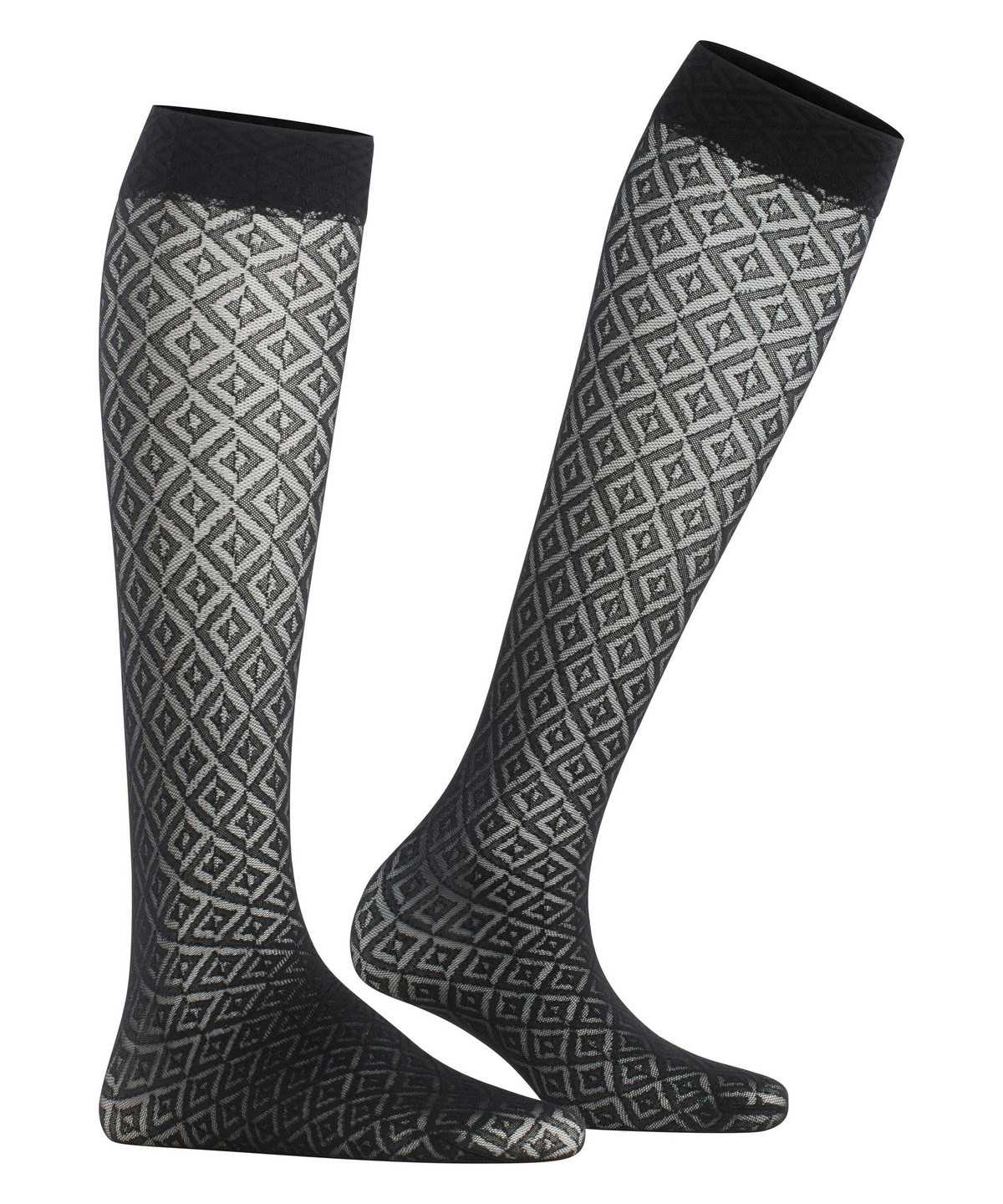 Falke Tessellating 25 DEN Knee-high Socks Socken Damen Schwarz | 2146937-QT