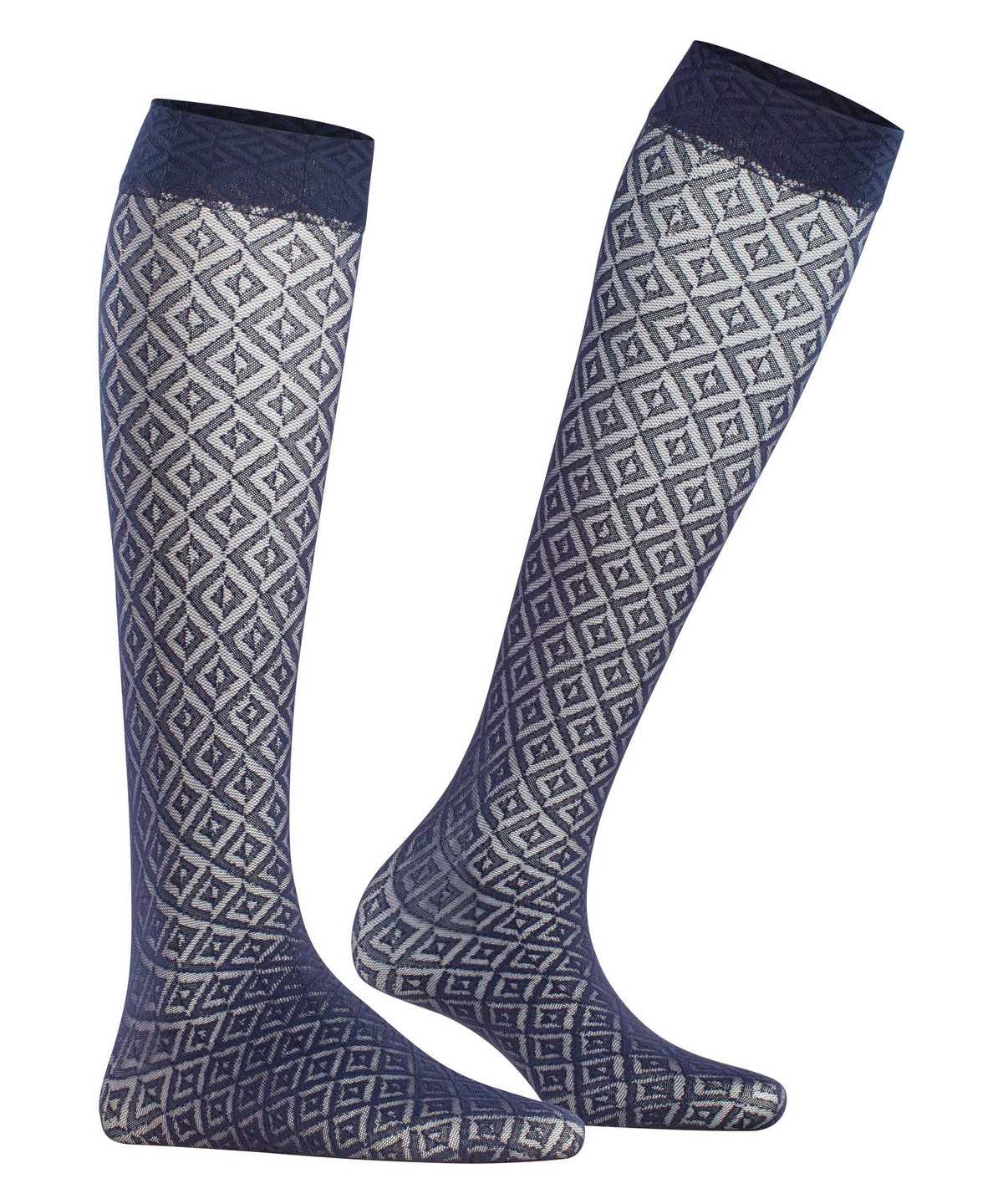 Falke Tessellating 25 DEN Knee-high Socks Socken Damen Blau | 1762893-CK