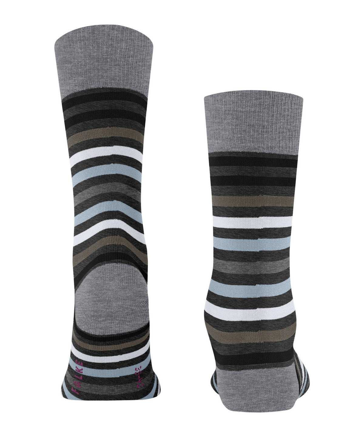 Falke Tinted Stripe Socks Socken Herren Grau | 0897634-VL