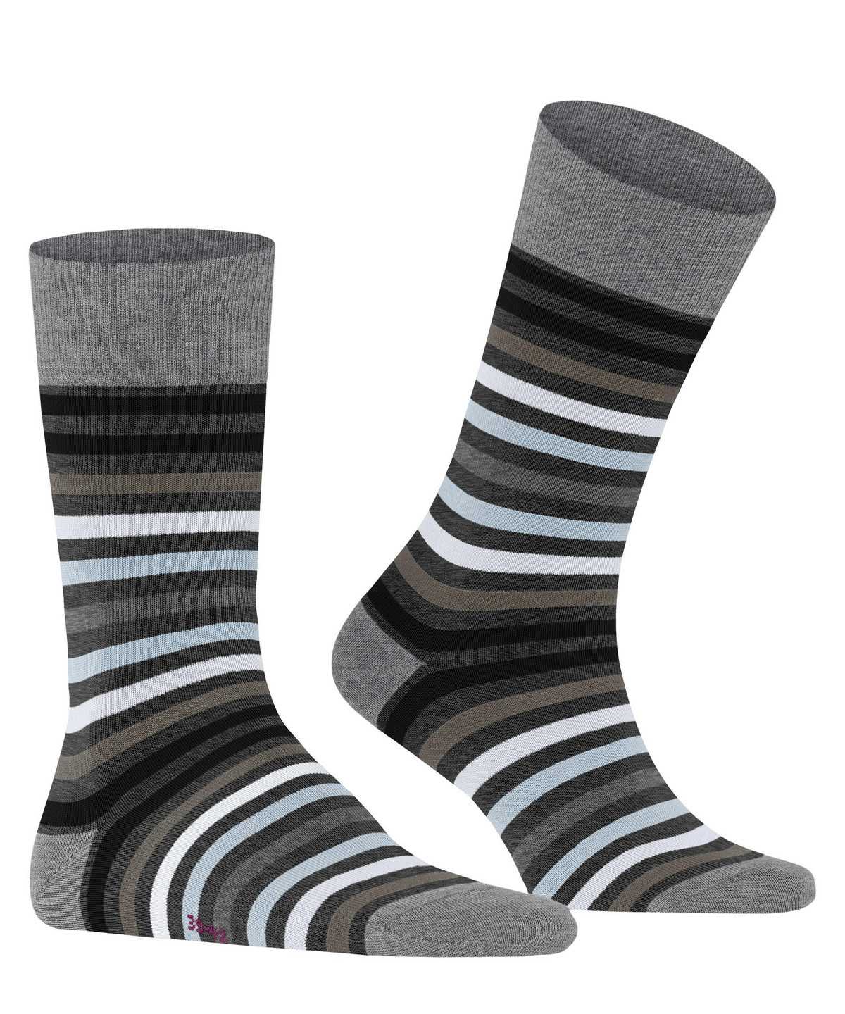 Falke Tinted Stripe Socks Socken Herren Grau | 0897634-VL